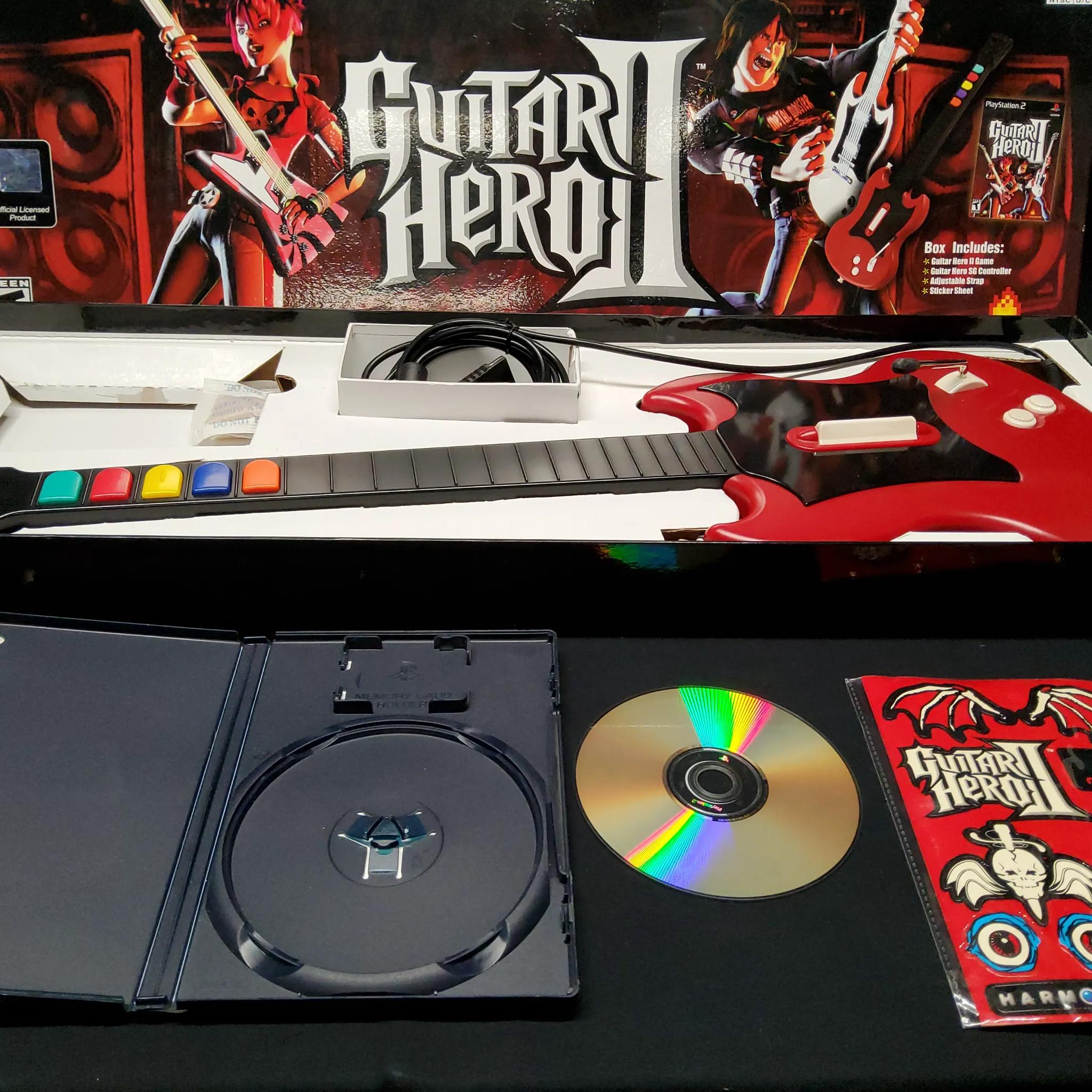 Guitar Hero II Game and Controller All Original Box Stickers and Strap