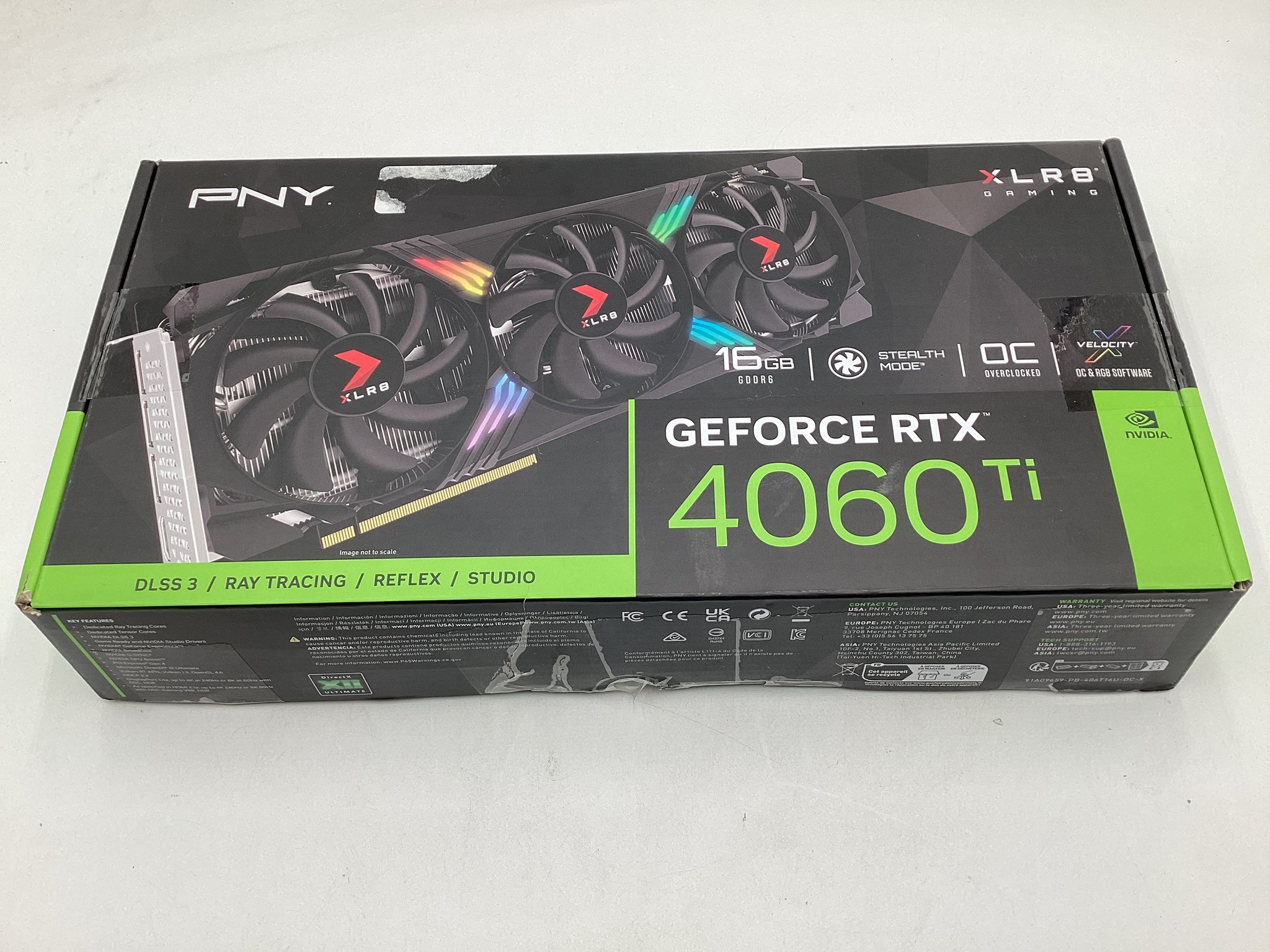 PNY GeForce RTX™ 4060 Ti 8GB XLR8 Gaming Verto™ RGB Triple Fan Graphics Card DLSS 3