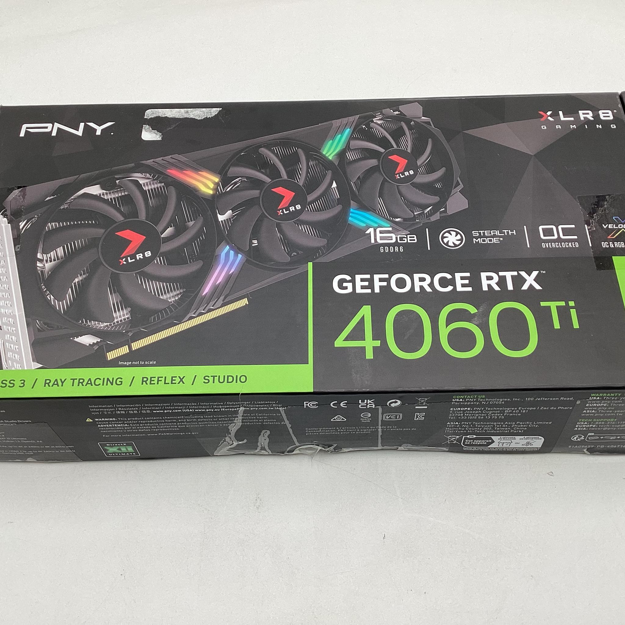 PNY GeForce RTX™ 4060 Ti 8GB XLR8 Gaming Verto™ RGB Triple Fan Graphics Card DLSS 3
