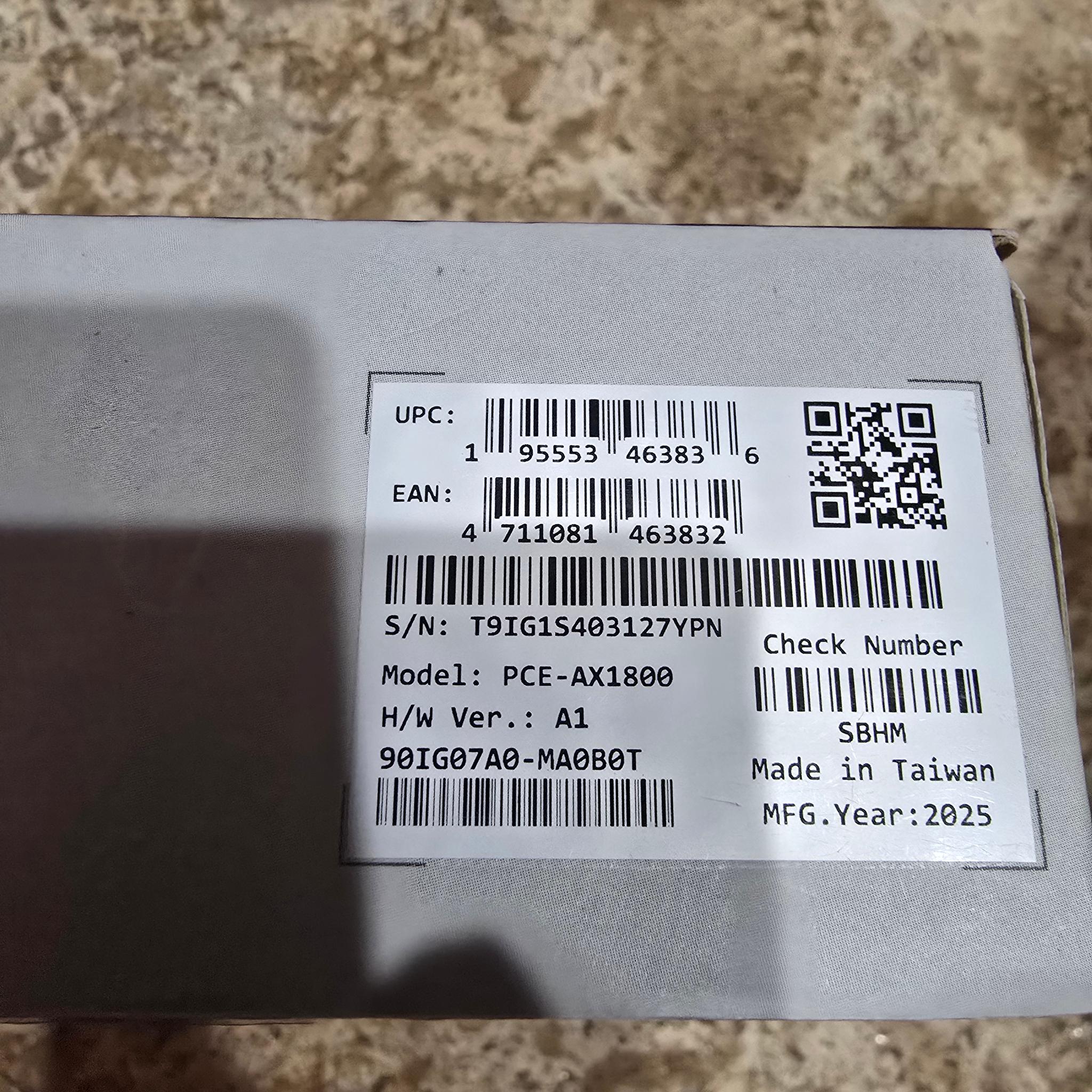 ASUS AX1800 PCIe WiFi Adapter (PCE-AX1800) - WiFi 6, Bluetooth 5.2, Ultra-Low Latency Wireless