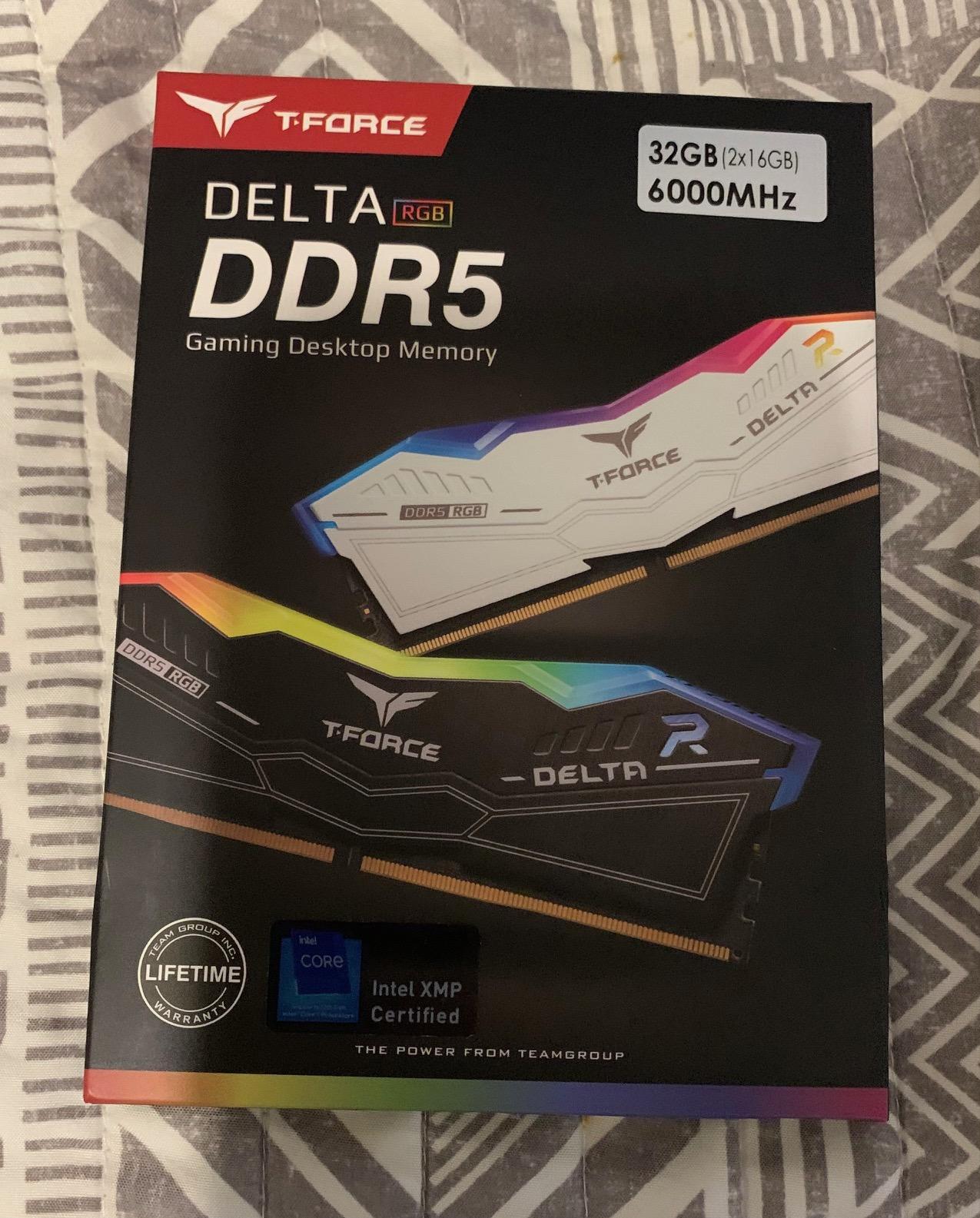 TeamGroup T-Force Delta BLACK RGB 32GB (2 x 16GB) DDR5 6000 CL38 (PC5 48000)