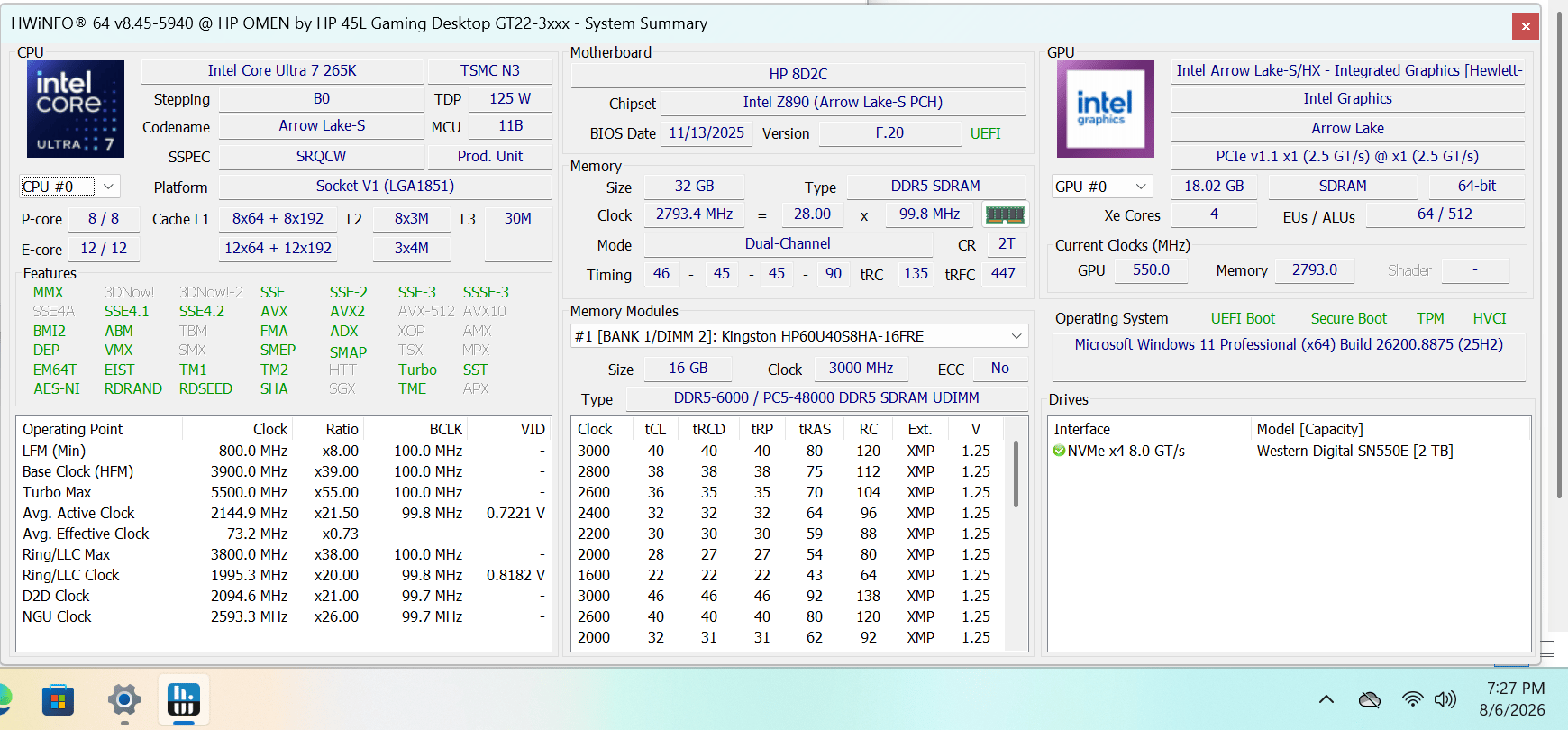 265K | 5070 | 2TB | HP OMEN MAX 45L Gaming PC