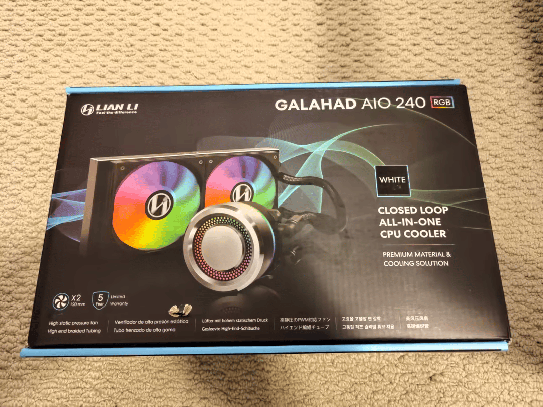 BNIB Lian Li Galahad White RGB 240mm AIO