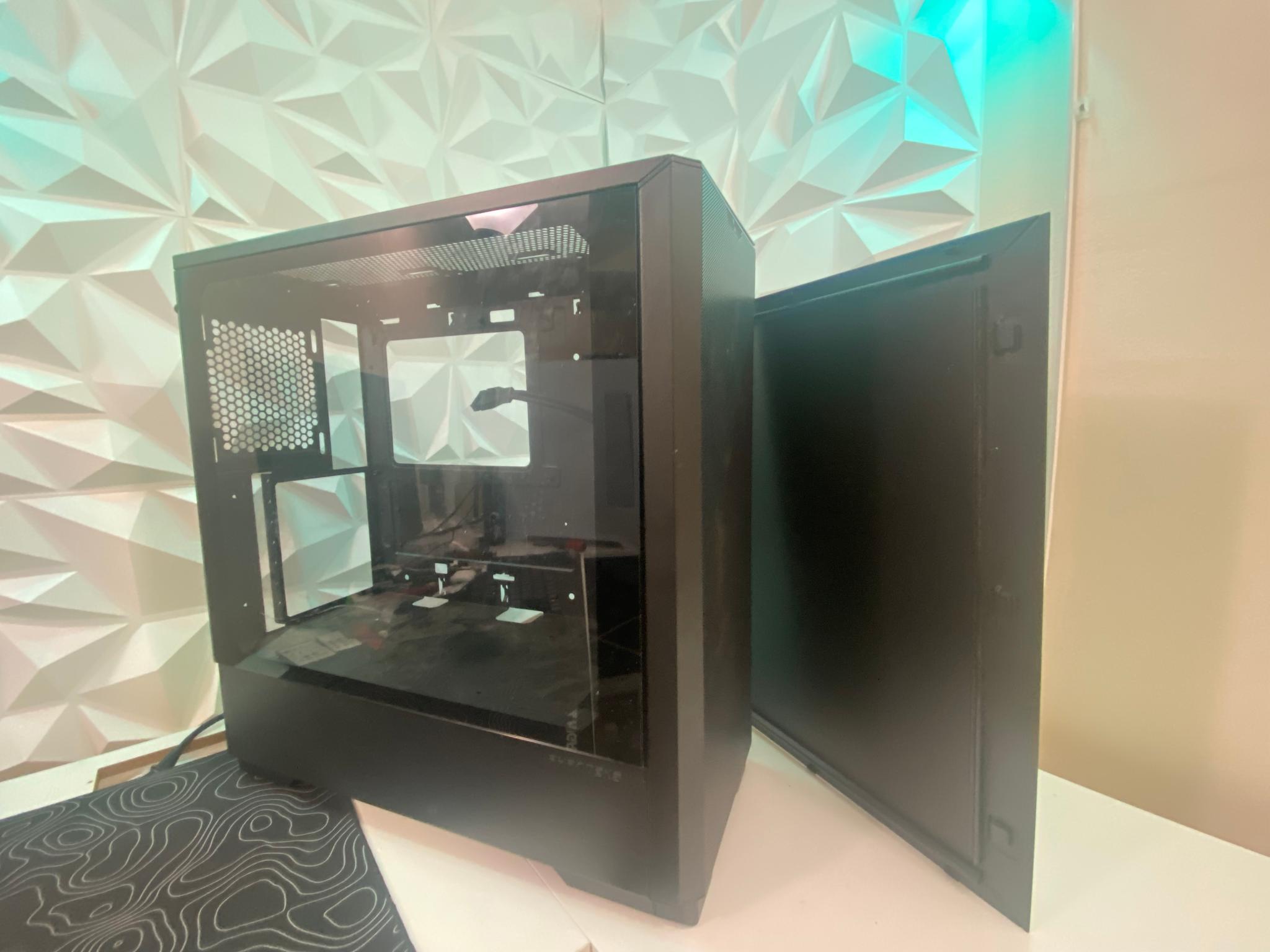 Black ATX Mid-Tower PC Case (Used, Missing Back Panel)