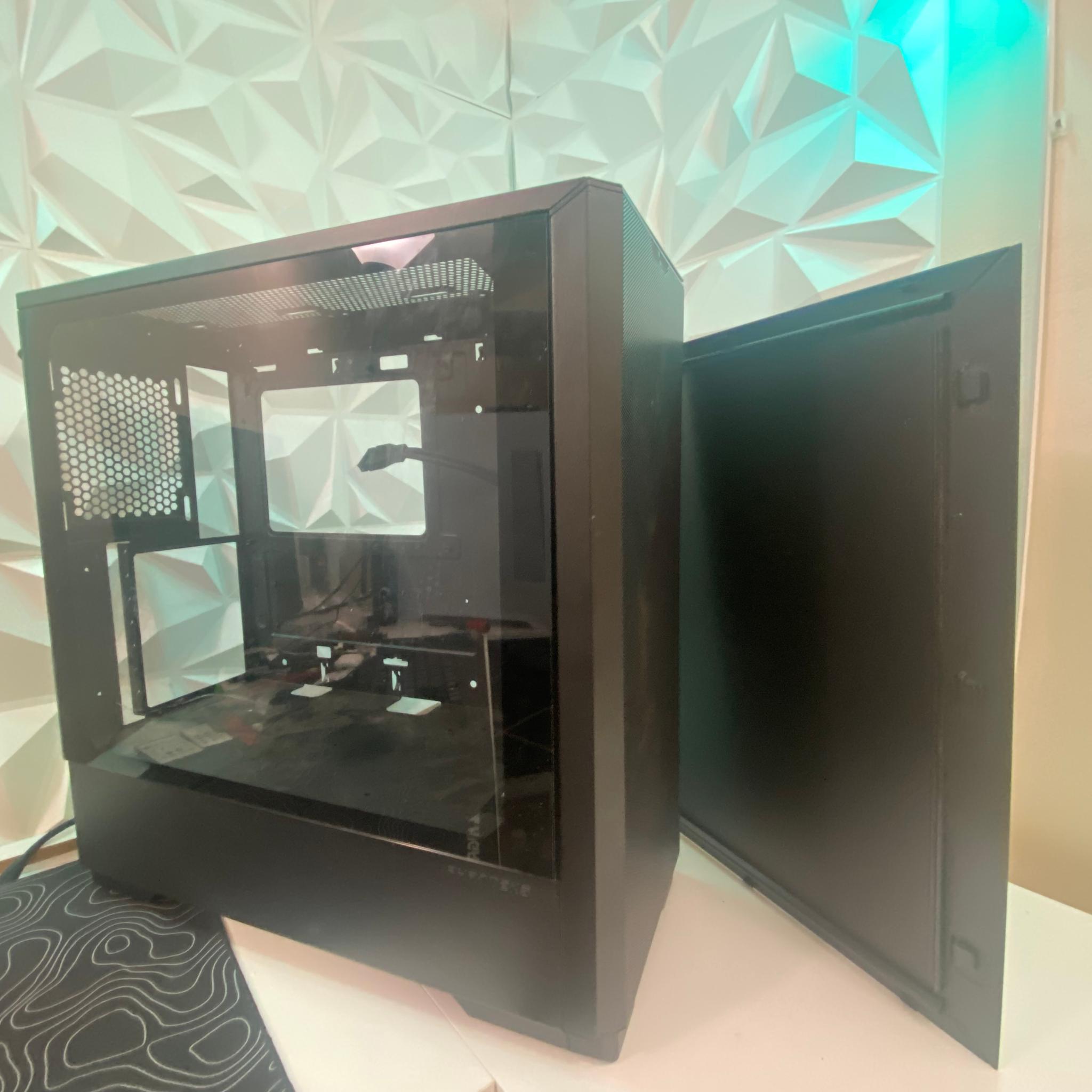 Black ATX Mid-Tower PC Case (Used, Missing Back Panel)