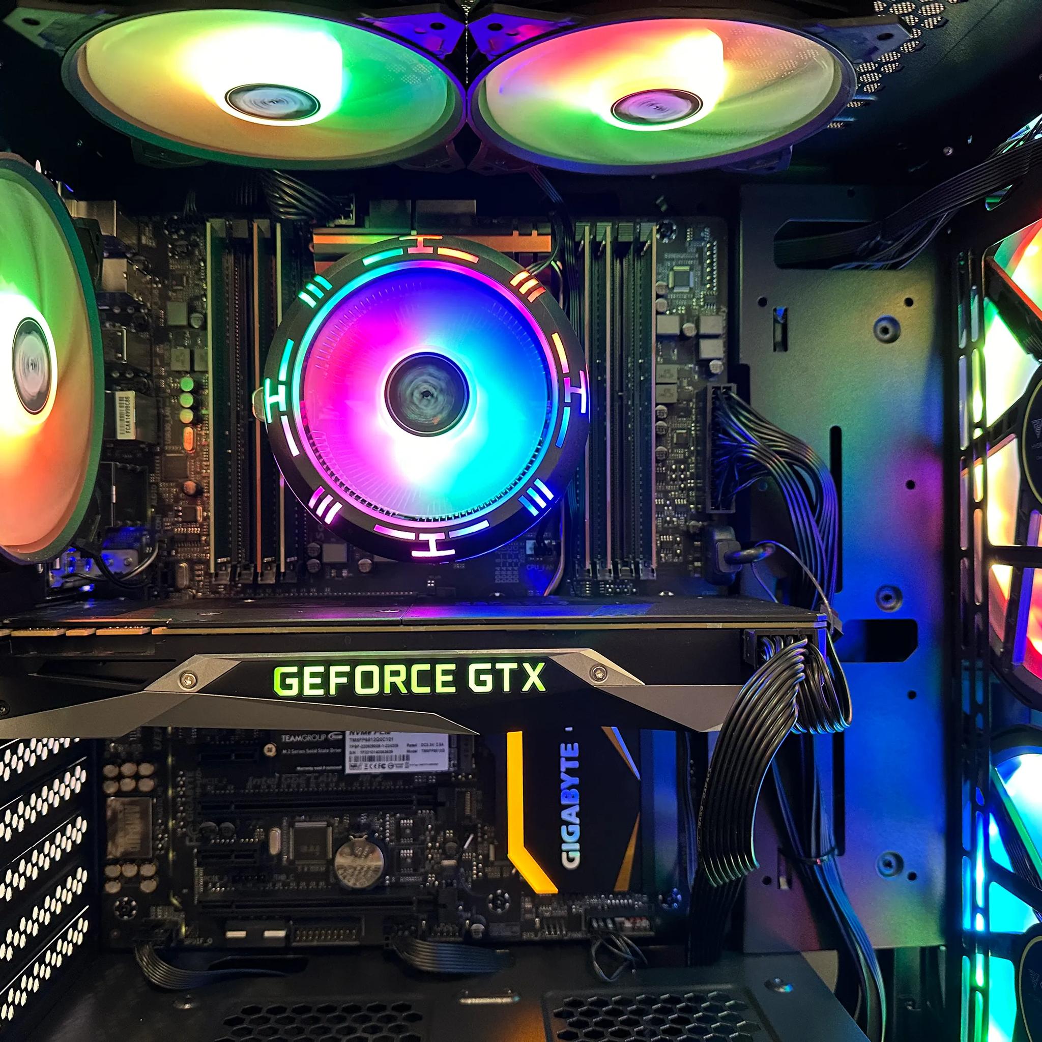 🌈🧮Gaming PC🪅🍭 Intel Xeon E5 2640 V3 8 cores i7-Nvidia GTX 1070 8GB-24GB DDR4 RAM-512GB NVME