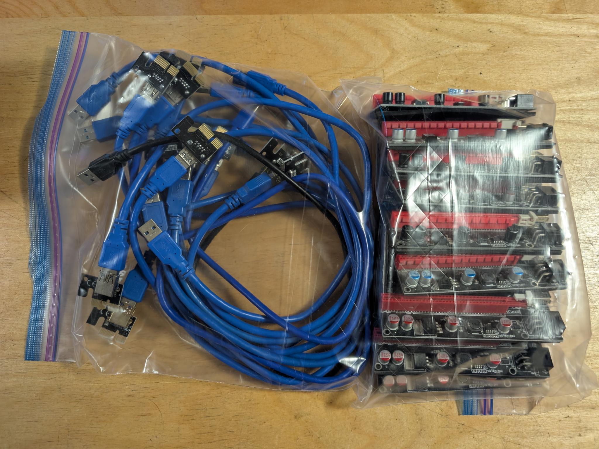 Crypto mining risers + cables