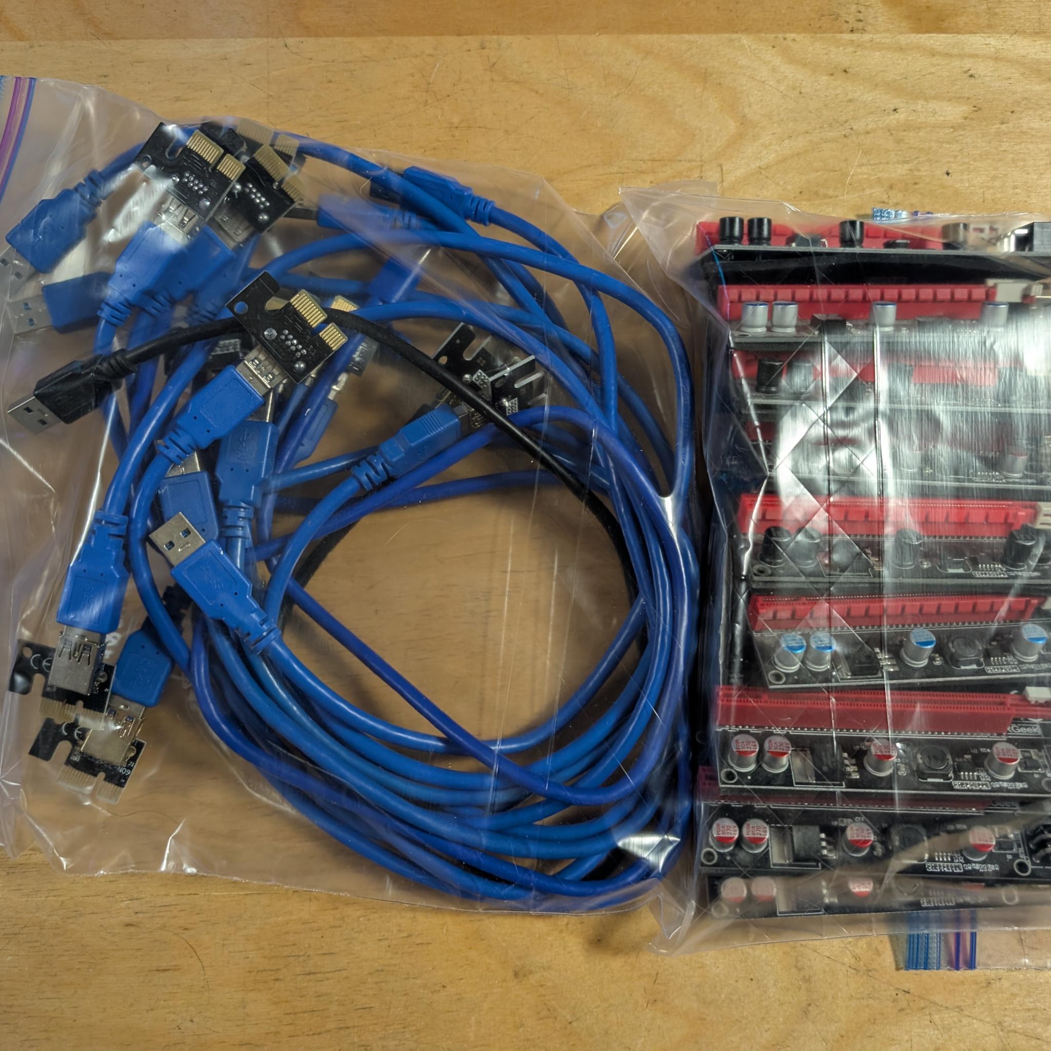 Crypto mining risers + cables