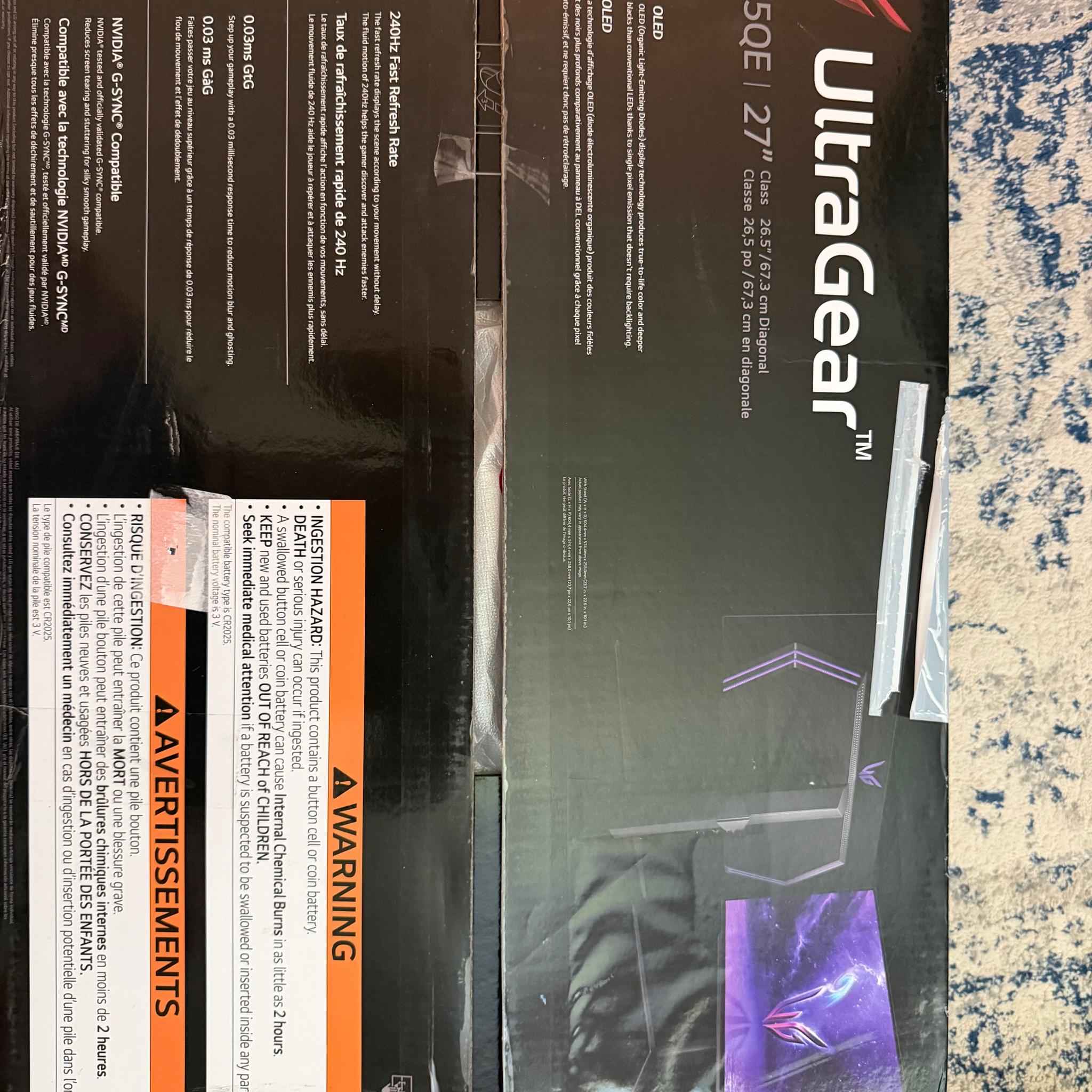 LG 27GS95QE 27” OLED 1440p 240Hz GSYNC Gaming Monitor
