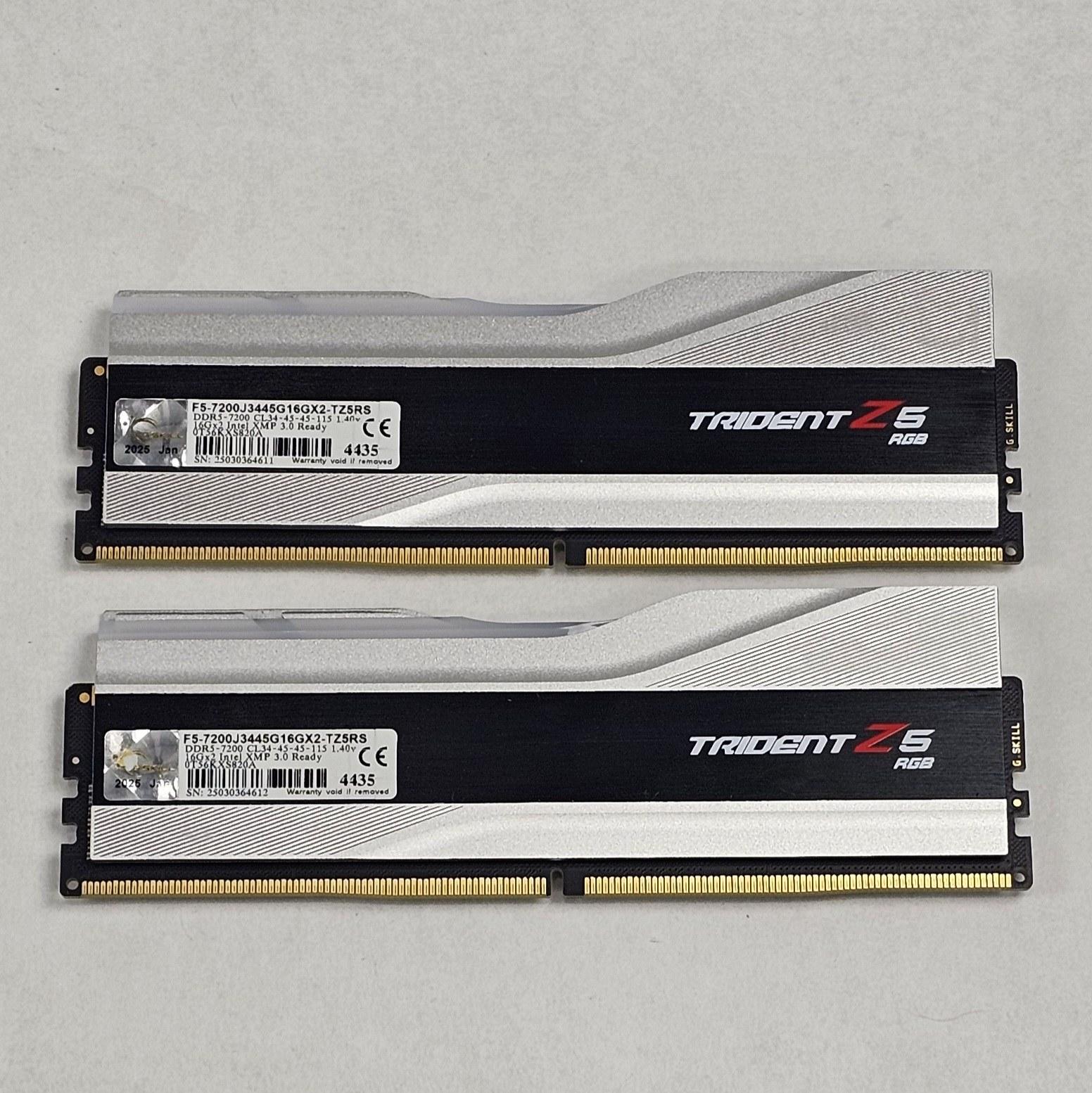 32GB DDR5 (2x16GB) CL34 7200MT/s G.Skill Trident Z5 RGB