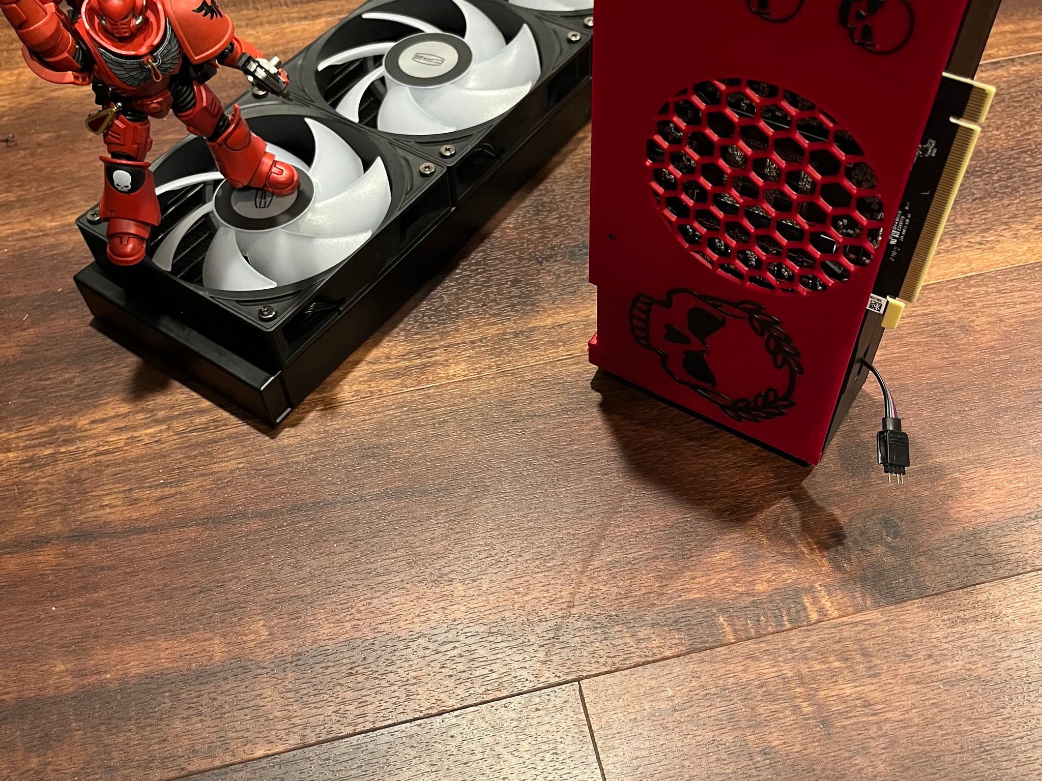 GRIMDARK 3080 7600X3D GAMING PC w/ Warhammer 40K Action Figure - Dual AIO Watercooled - UNIQUE