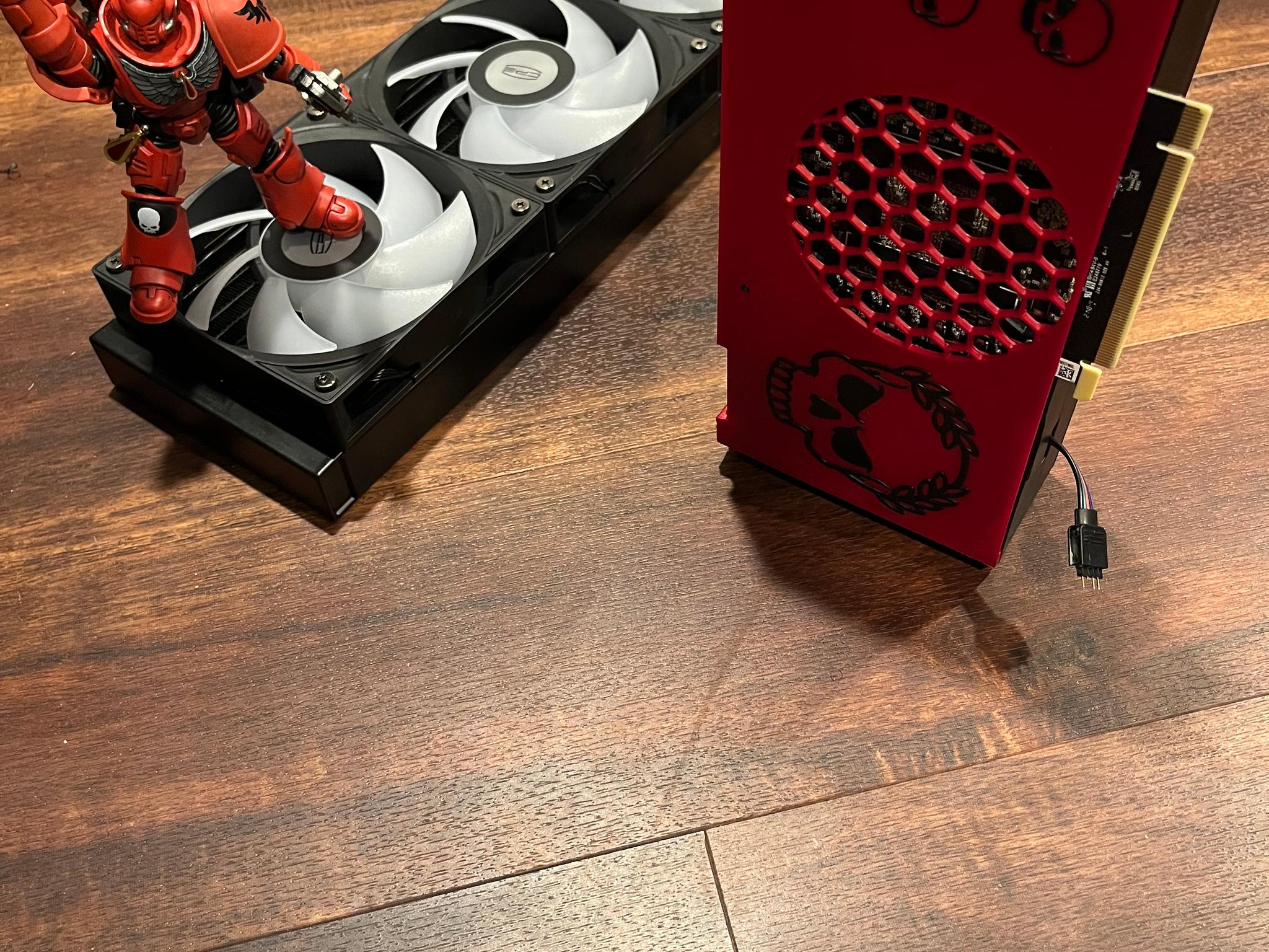 GRIMDARK RTX3080 7600X3D 32GB DDR5 PC w/ Warhammer 40K Action Figure - Dual AIO Watercooled - UNIQUE