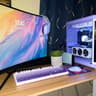 Purple HYTE Y70 Gaming PC ,Ryzen 7 7700X ,RTX 4060 Ti ,Headset + Mouse , Like New
