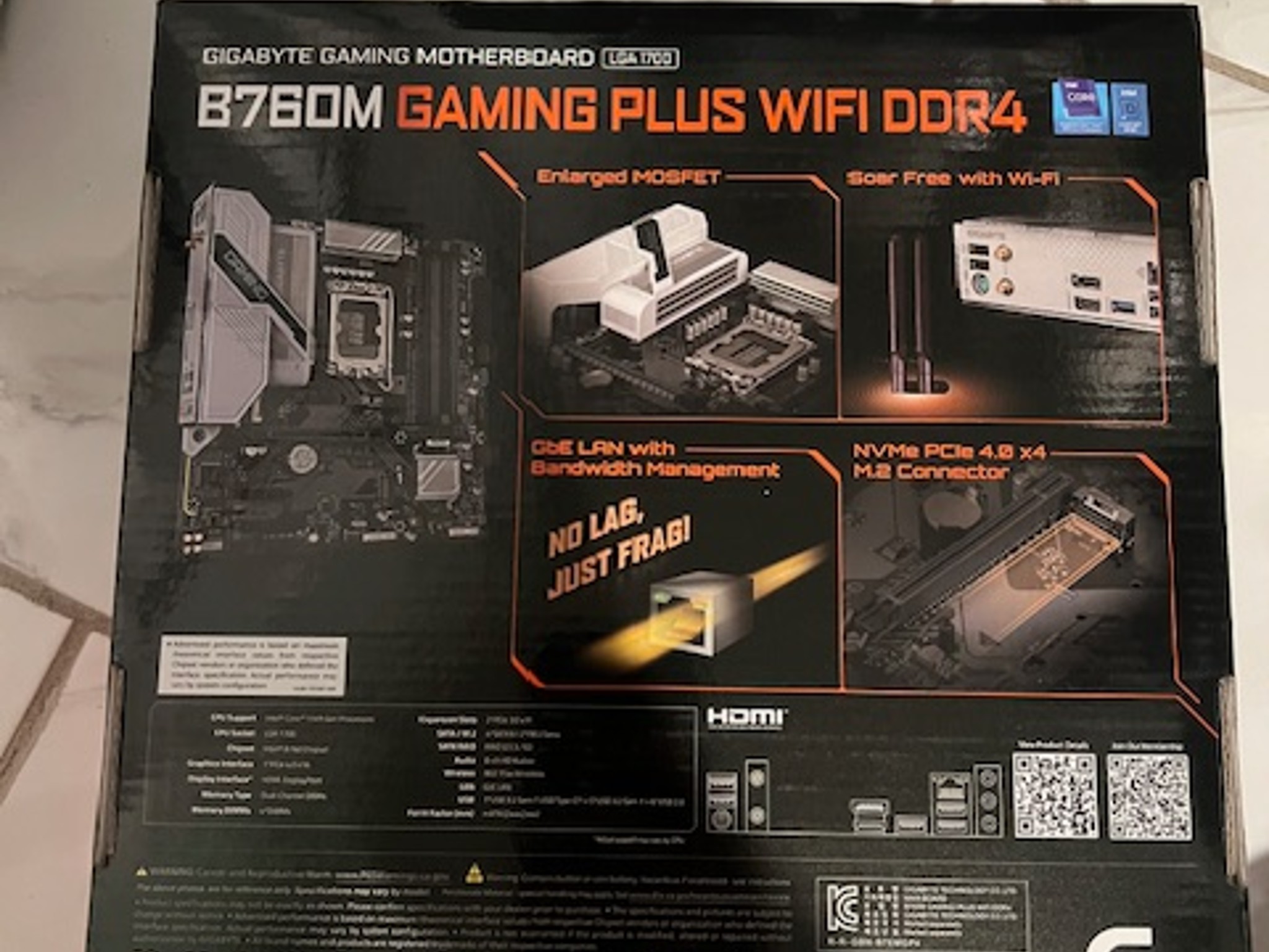 GIGABYTE B760M Gaming Plus WiFi DDR4 LGA 1700 Intel B760 Micro ATX Motherboard