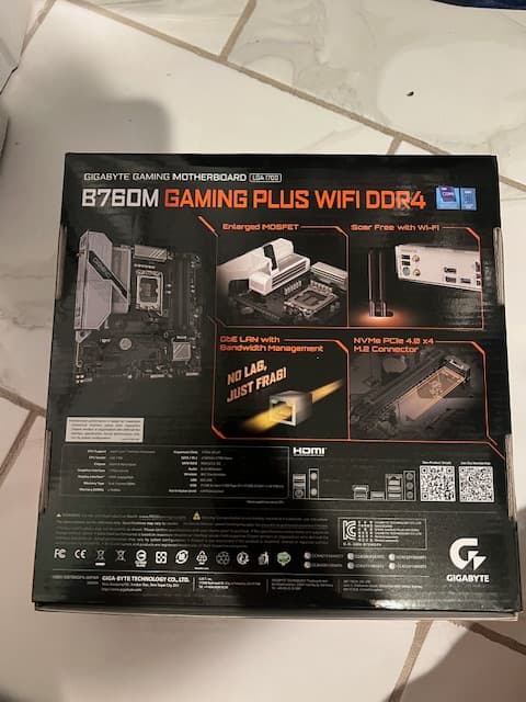 GIGABYTE B760M Gaming Plus WiFi DDR4 LGA 1700 Intel B760 Micro ATX Motherboard