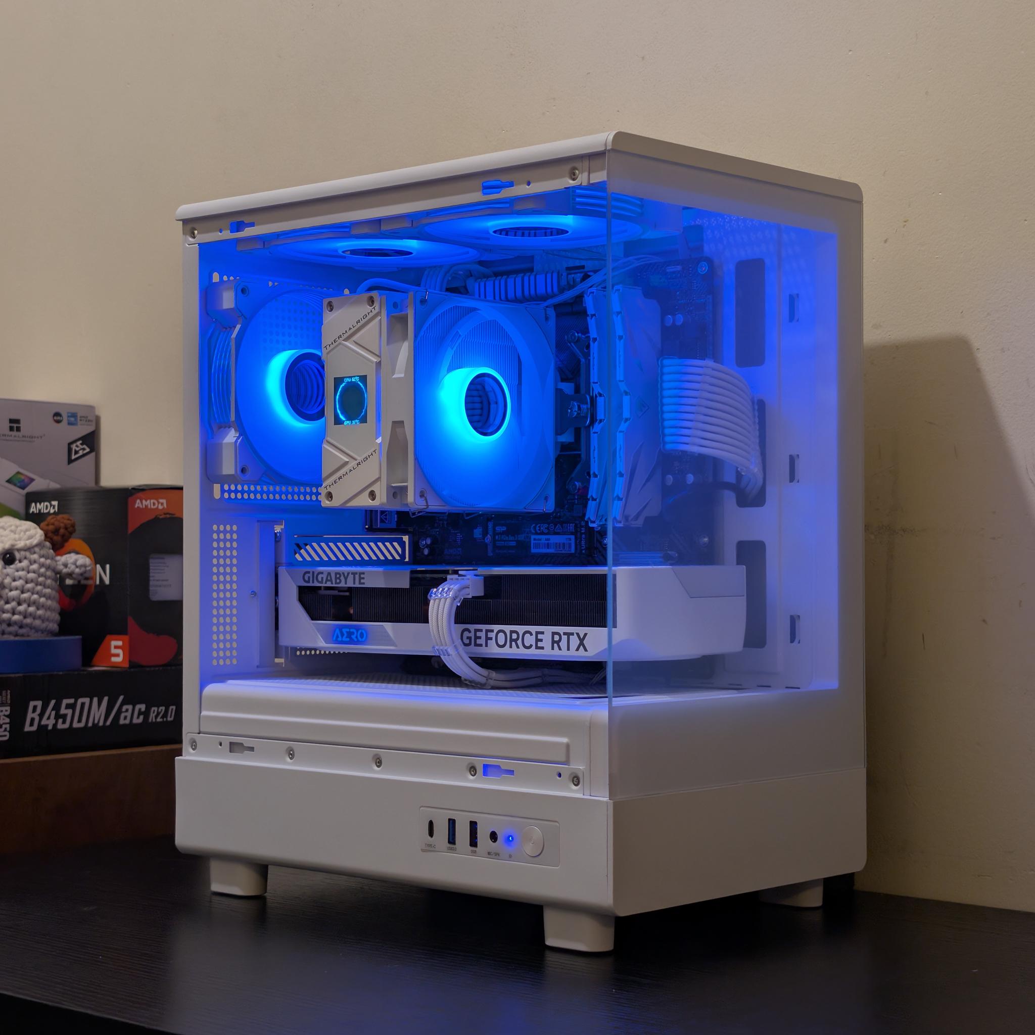 🦢🤍 White Gaming PC | RTX 4060Ti | Ryzen 5500 | 1TB SSD | 32GB RAM | WiFi 6 & Bluetooth 🤍🦢
