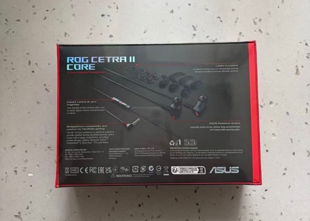 ASUS ROG Cetra II Core 3.5mm in-Ear Gaming Headphones (Black)