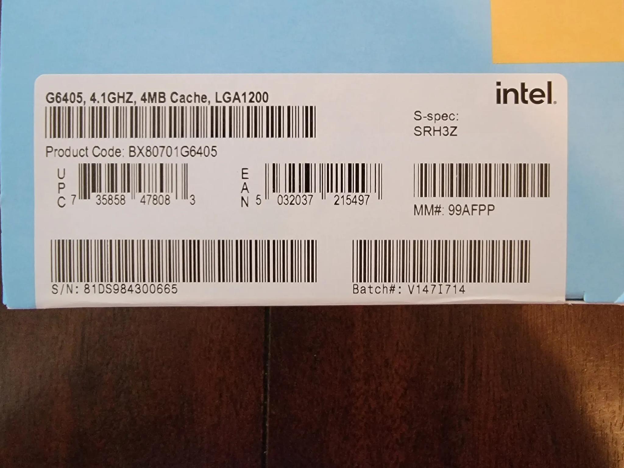Intel Pentium G6405 - Pentium Gold