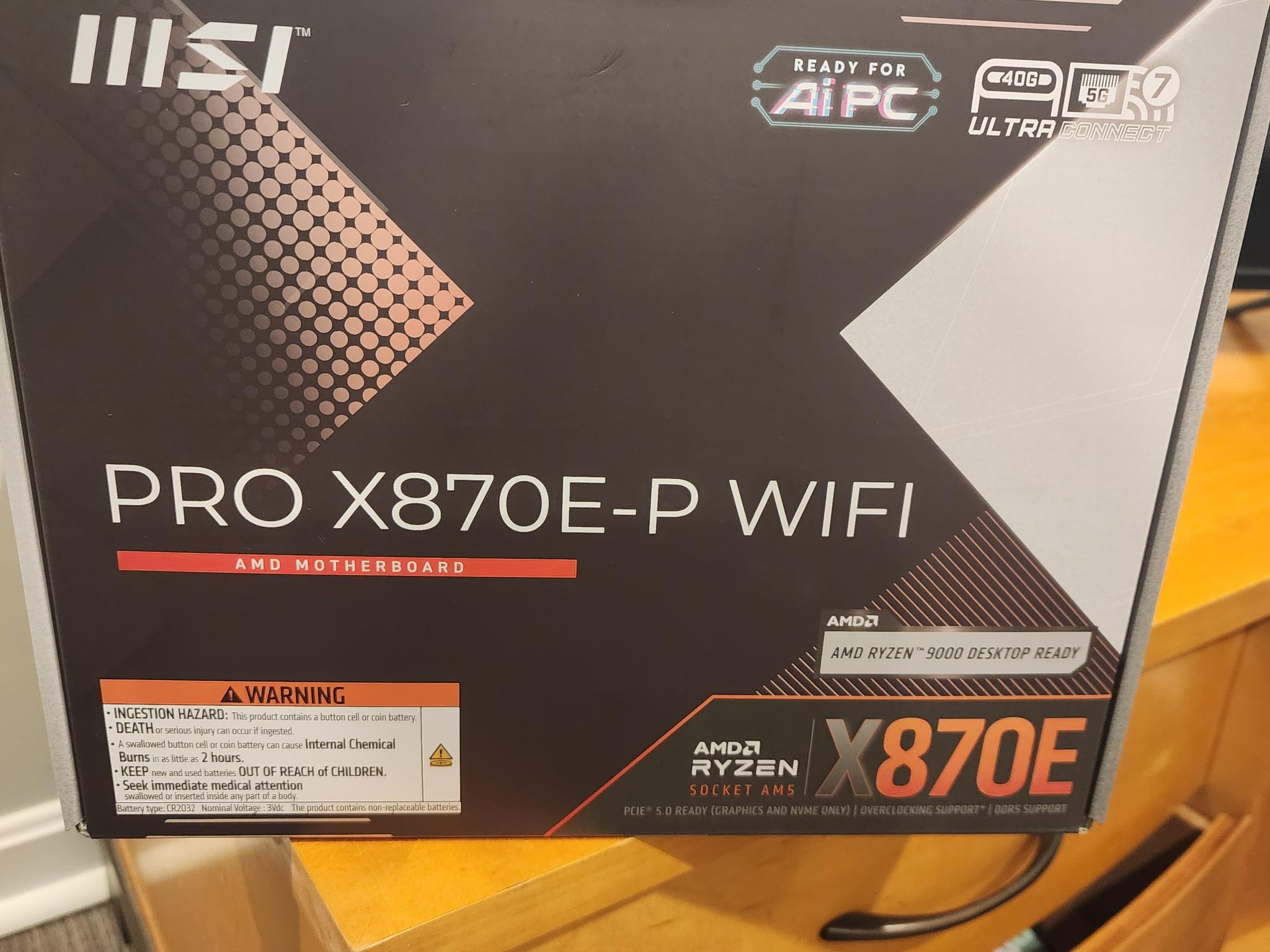 MSI x870e-P + 32GB RAM