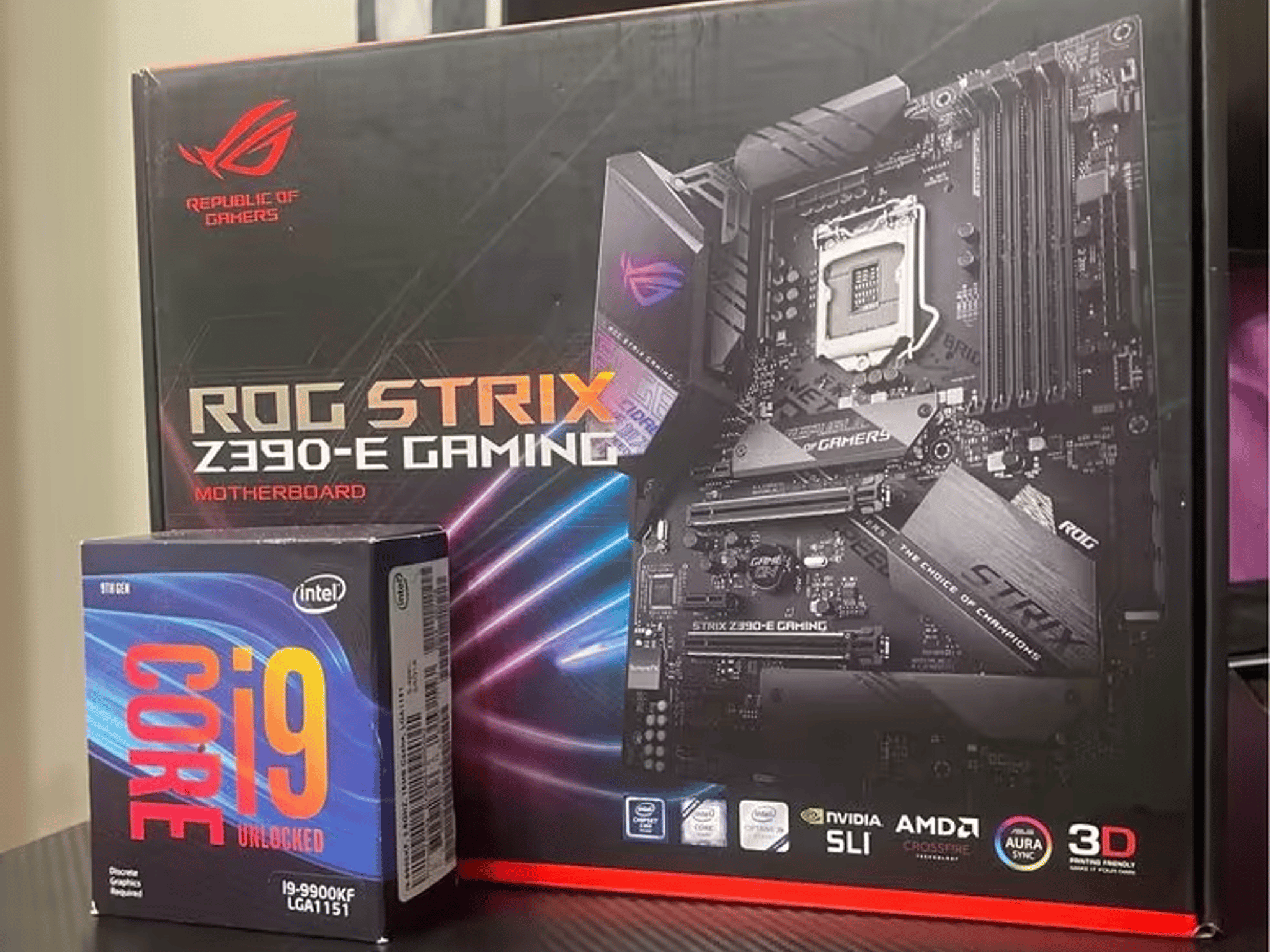 i9 9900k, ROG z390-e, 16gb Corsair Vengeance Pro BUNDLE