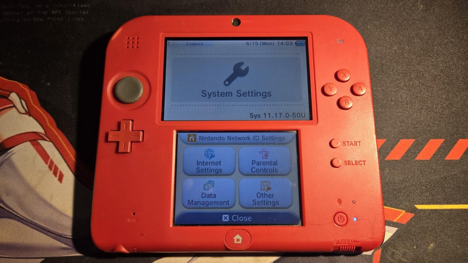CUSTOM REFURBISHED Nintendo 2DS Red/Black Handheld Console, Mario Kart 7 Edition