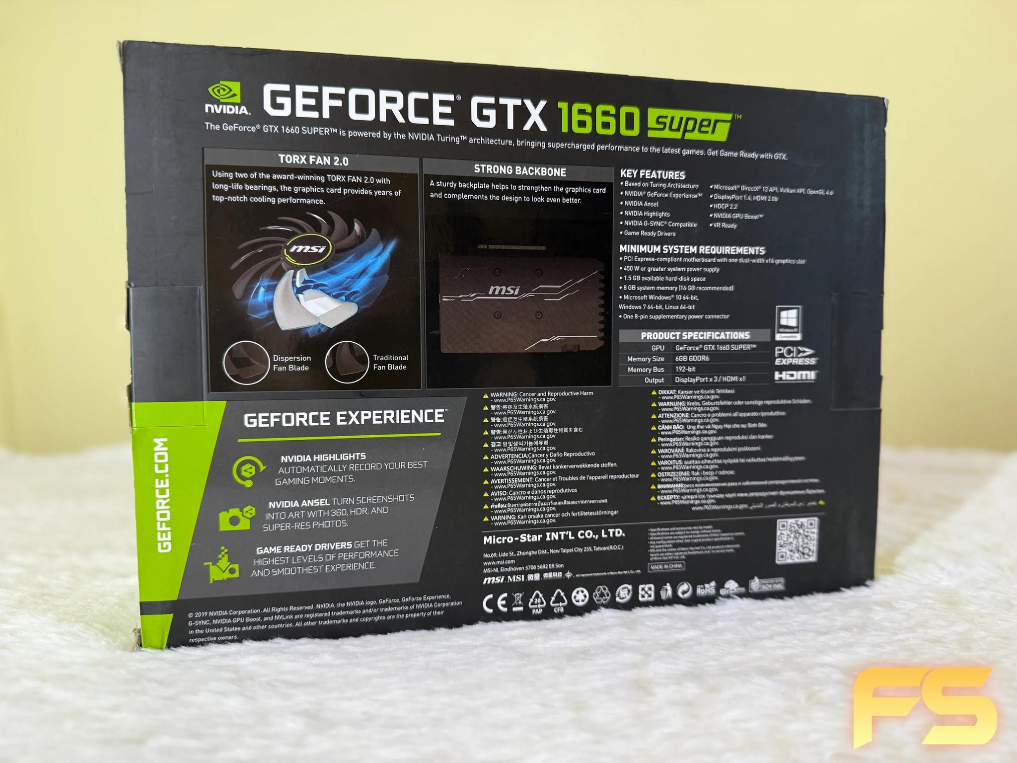 GeForce GTX 1660 SUPER | MSI VENTUS XS OC | 6 GB VRAM | USED | Perfect Condition | 1080p Ready