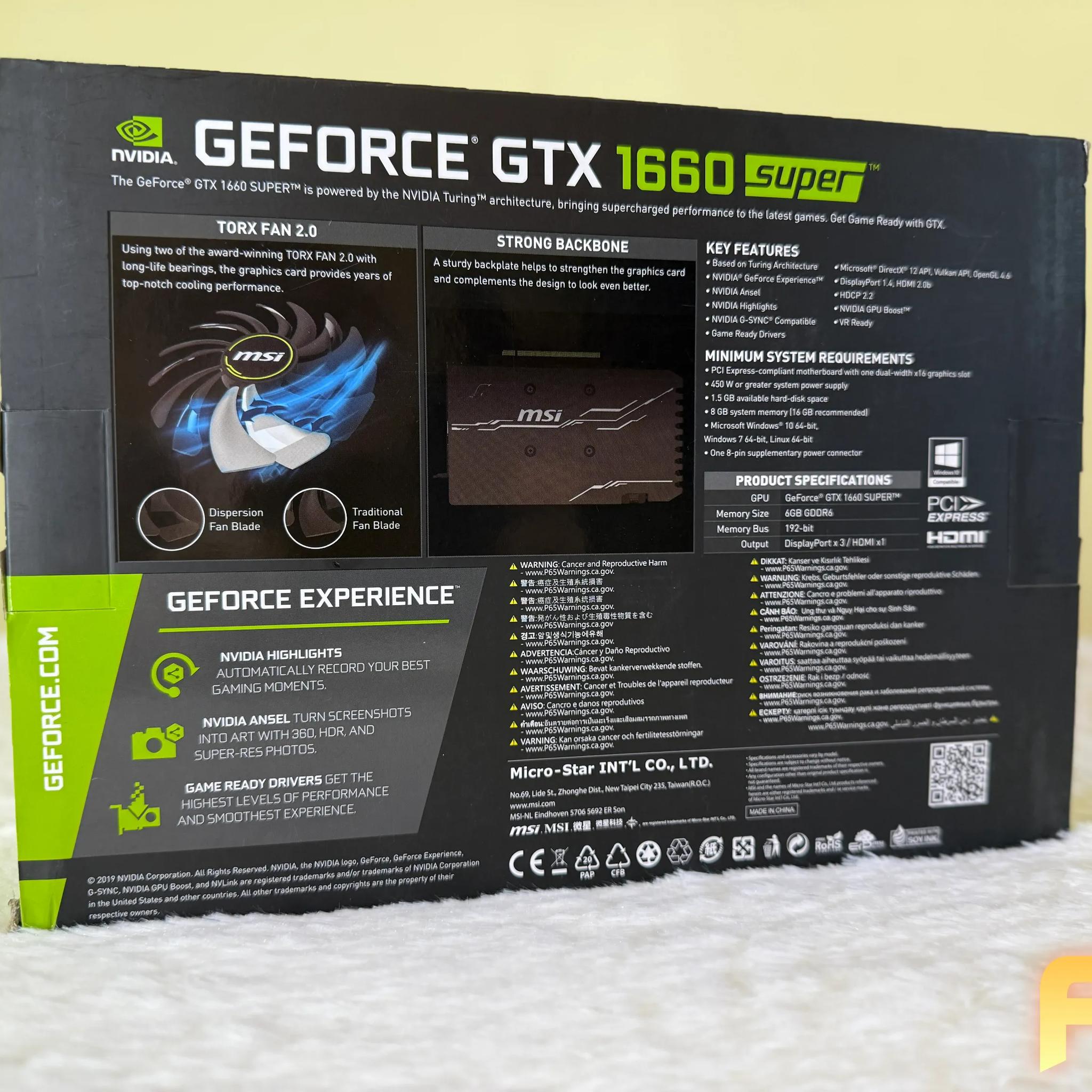 GeForce GTX 1660 SUPER | MSI VENTUS XS OC | 6 GB VRAM | USED | Perfect Condition | 1080p Ready