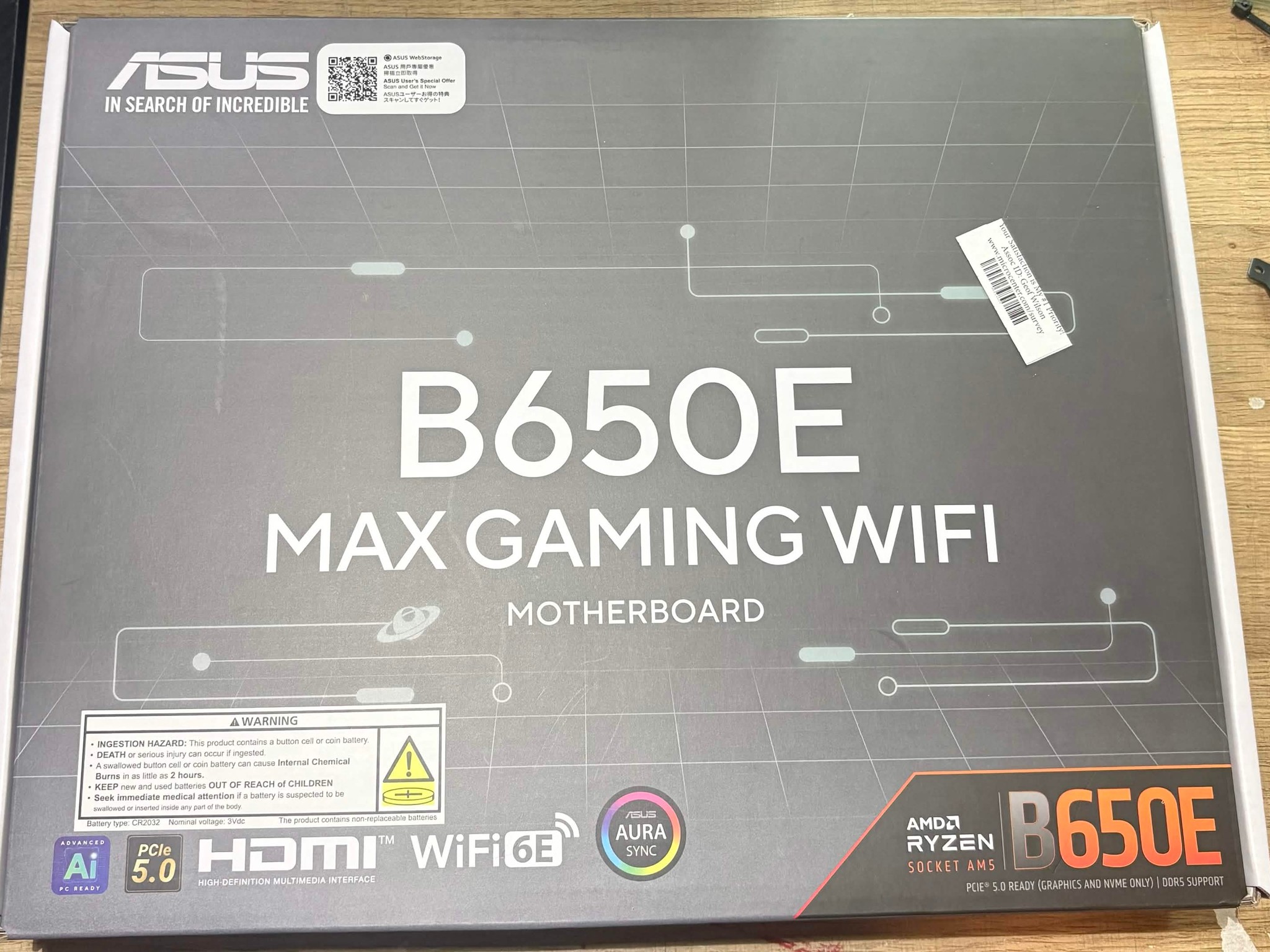 ASUS B650E Max Gaming WiFi AM5 ATX Motherboard | DDR5 | PCIe 5.0 | WiFi 6E