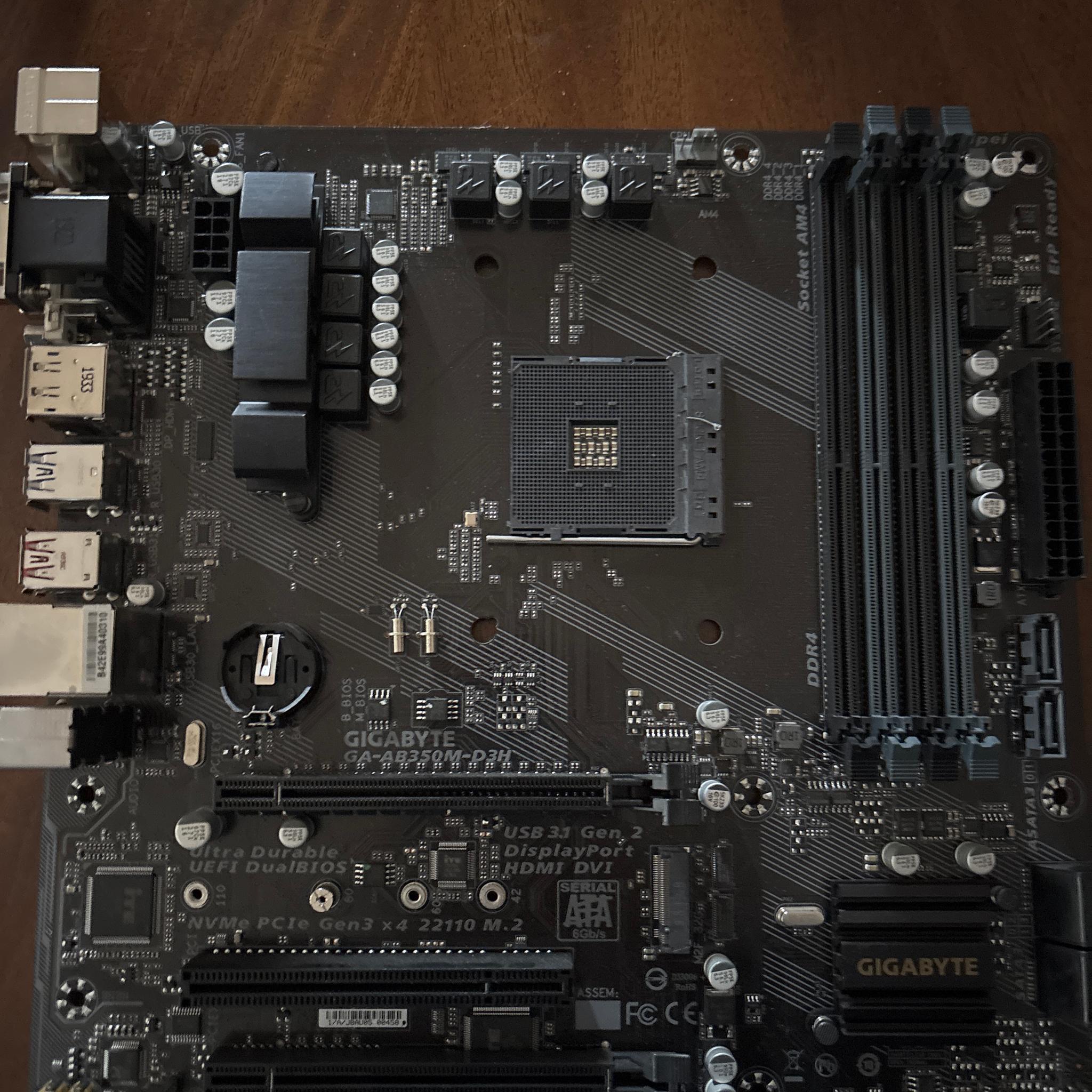 GIGABYTE  GA-AB350M-D3H AM4 MOTHERBOARD