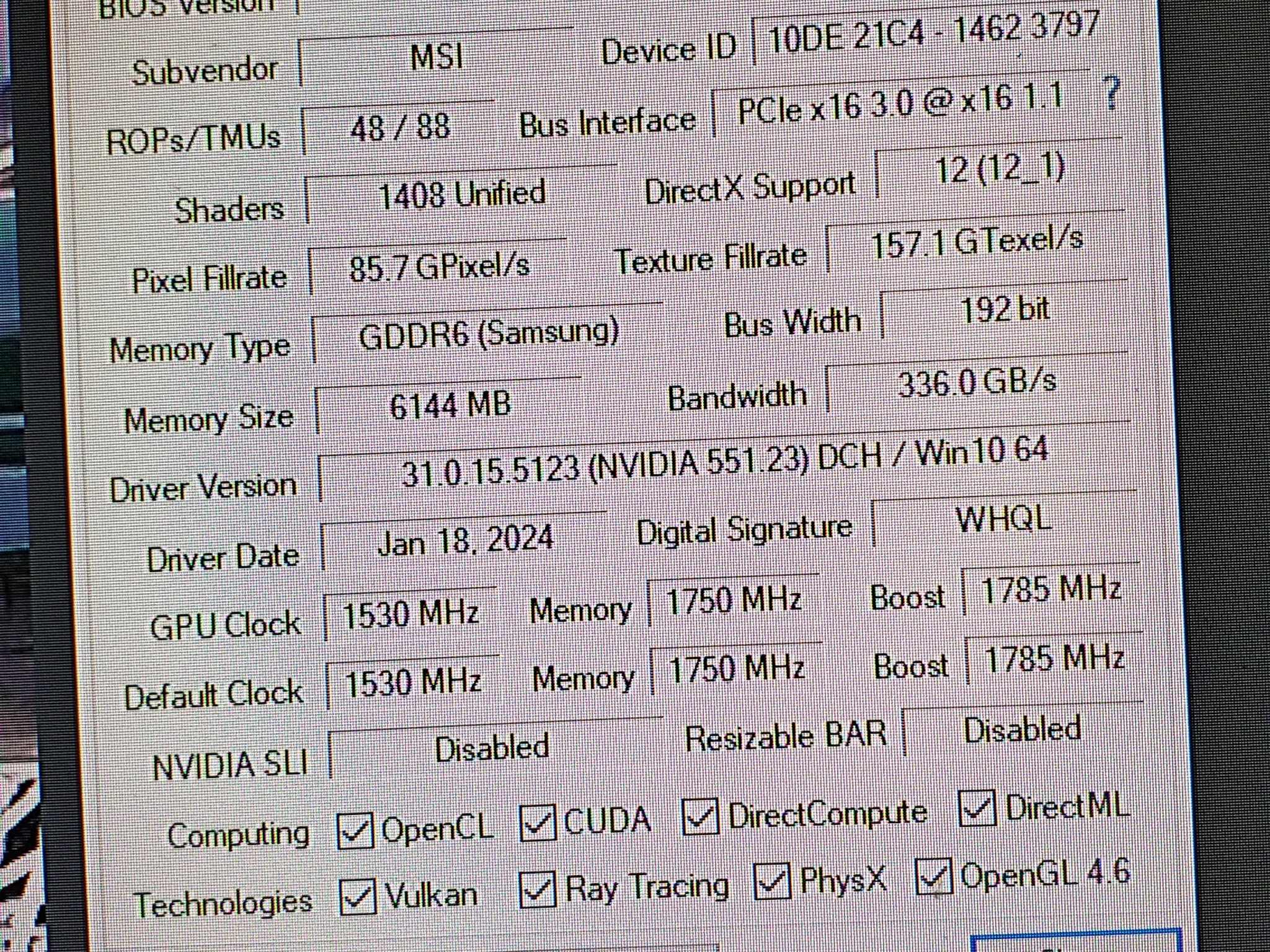 GTX 1660 Super 6gb gddr6