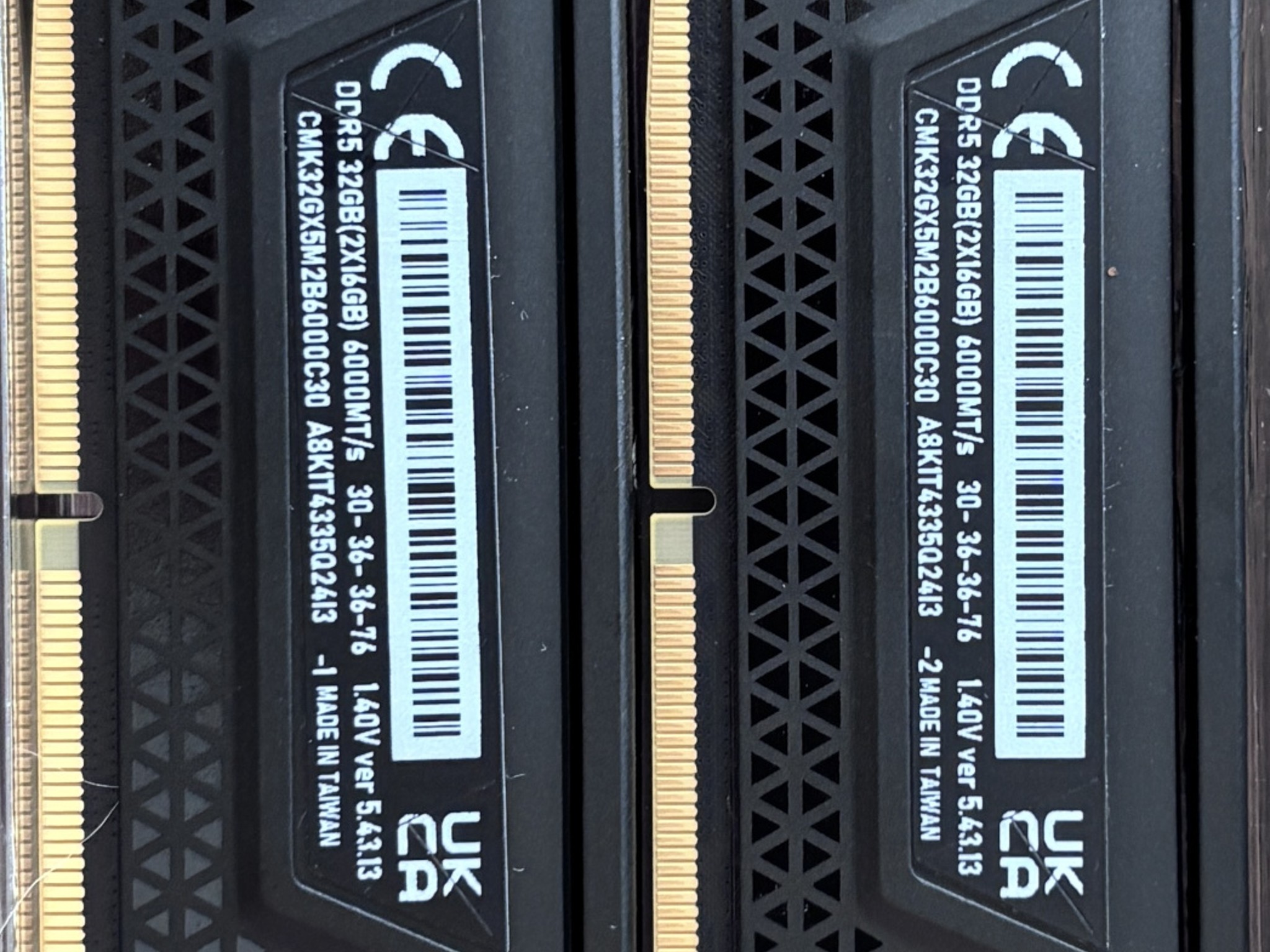Corsair Vengeance DDR5 XMP-only 32GB (2x16) 6kMT/s 30-36-36-76 (Blk - no RGB)