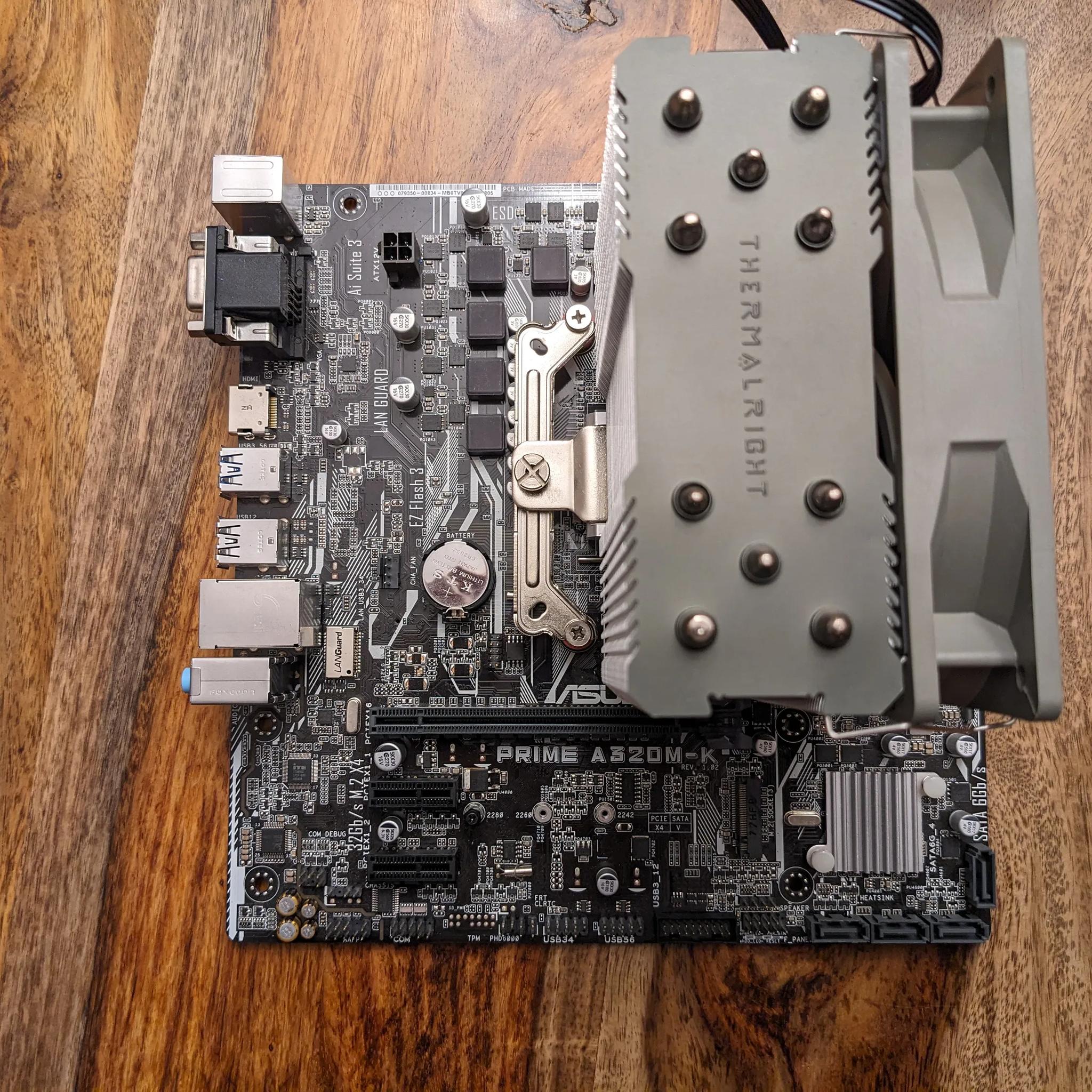 AM 4 Mobo, CPU, RAM combo: Asus Prime A320M-K, A8-9600 APU, 16GB RAM, NEW Theralright cooler!