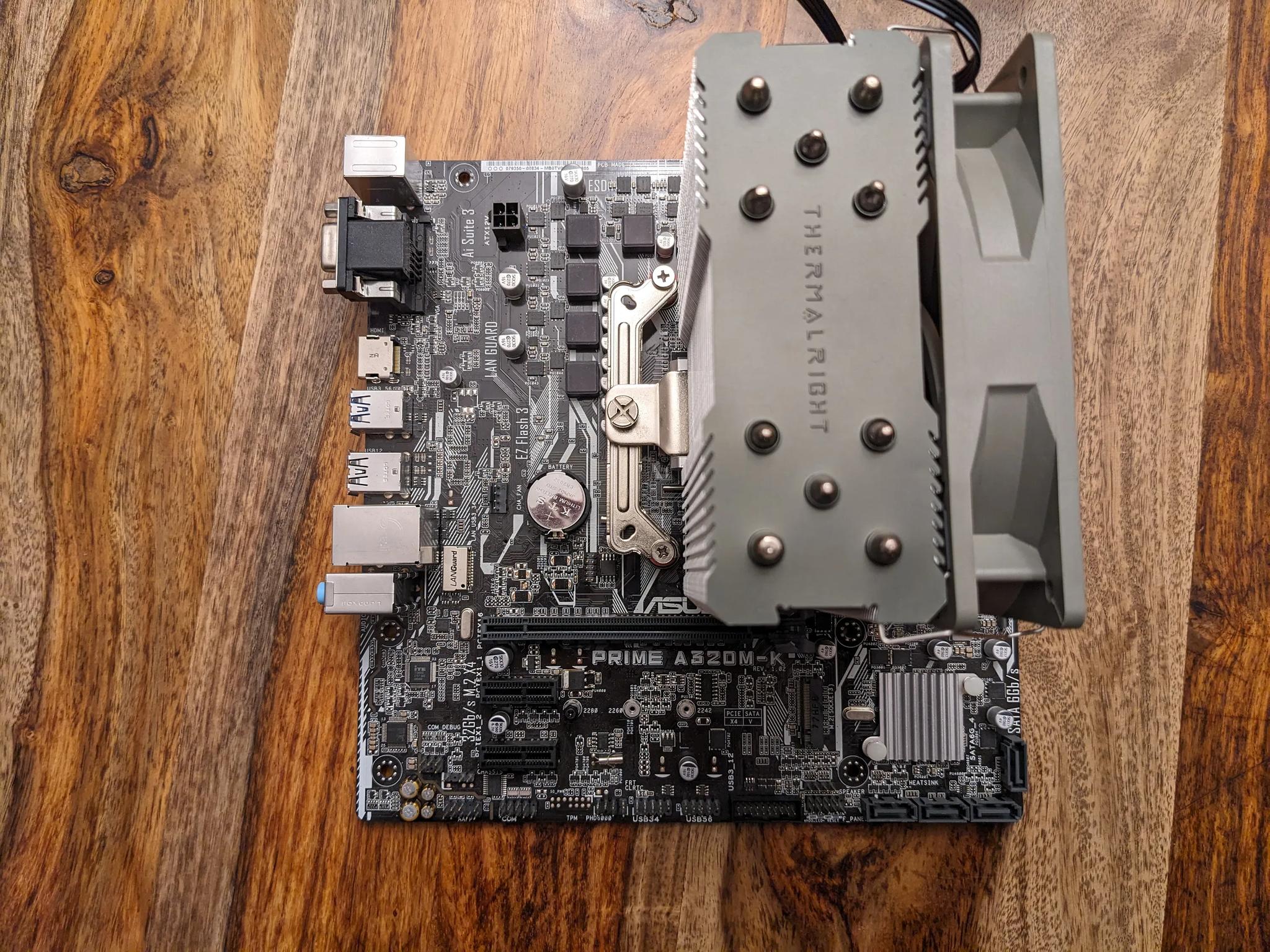 AM 4 Mobo, CPU, RAM combo: Asus Prime A320M-K, A8-9600 APU, 16GB RAM, NEW Theralright cooler!