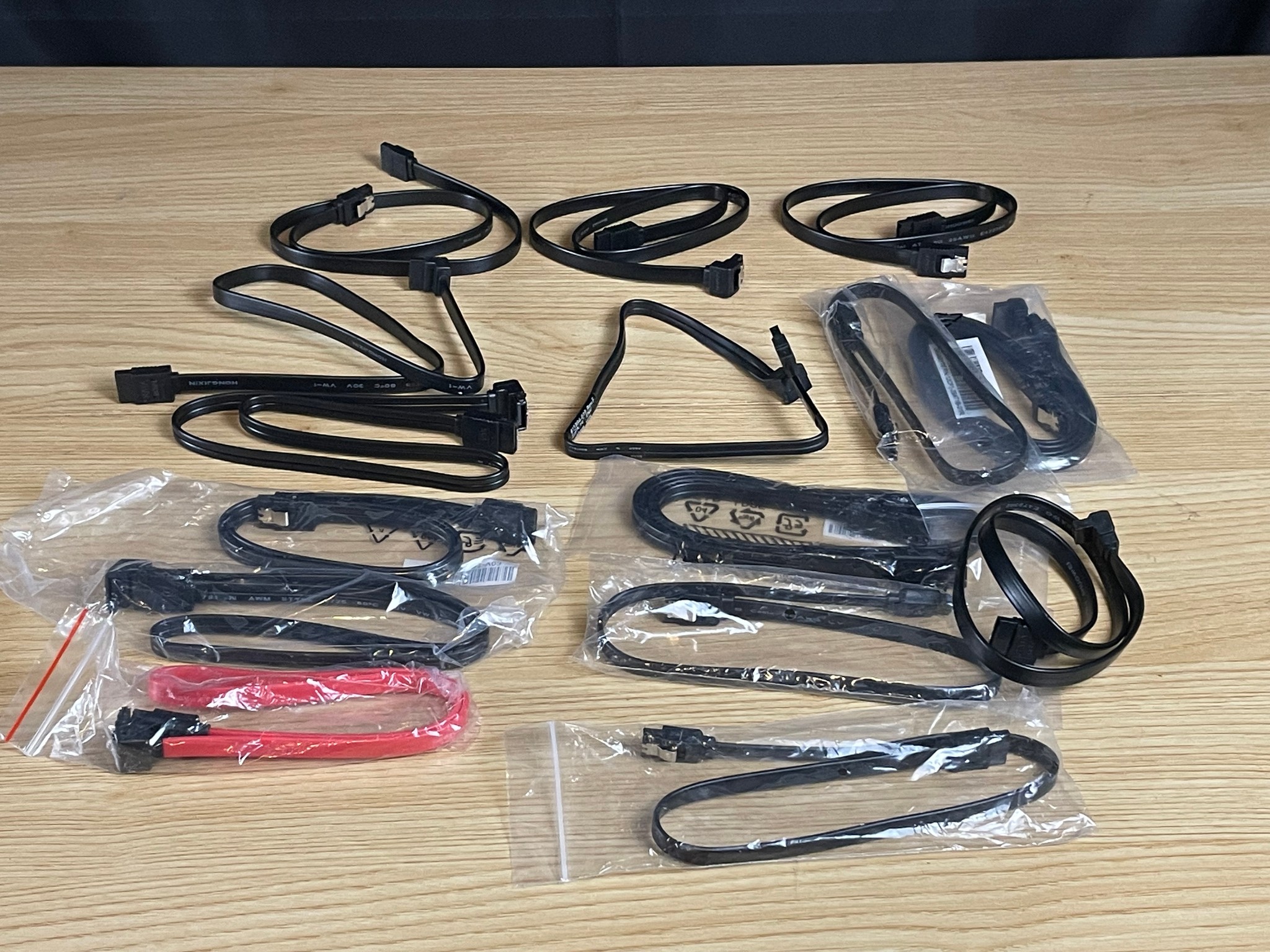 Lot of 17 Mixed SATA Cables