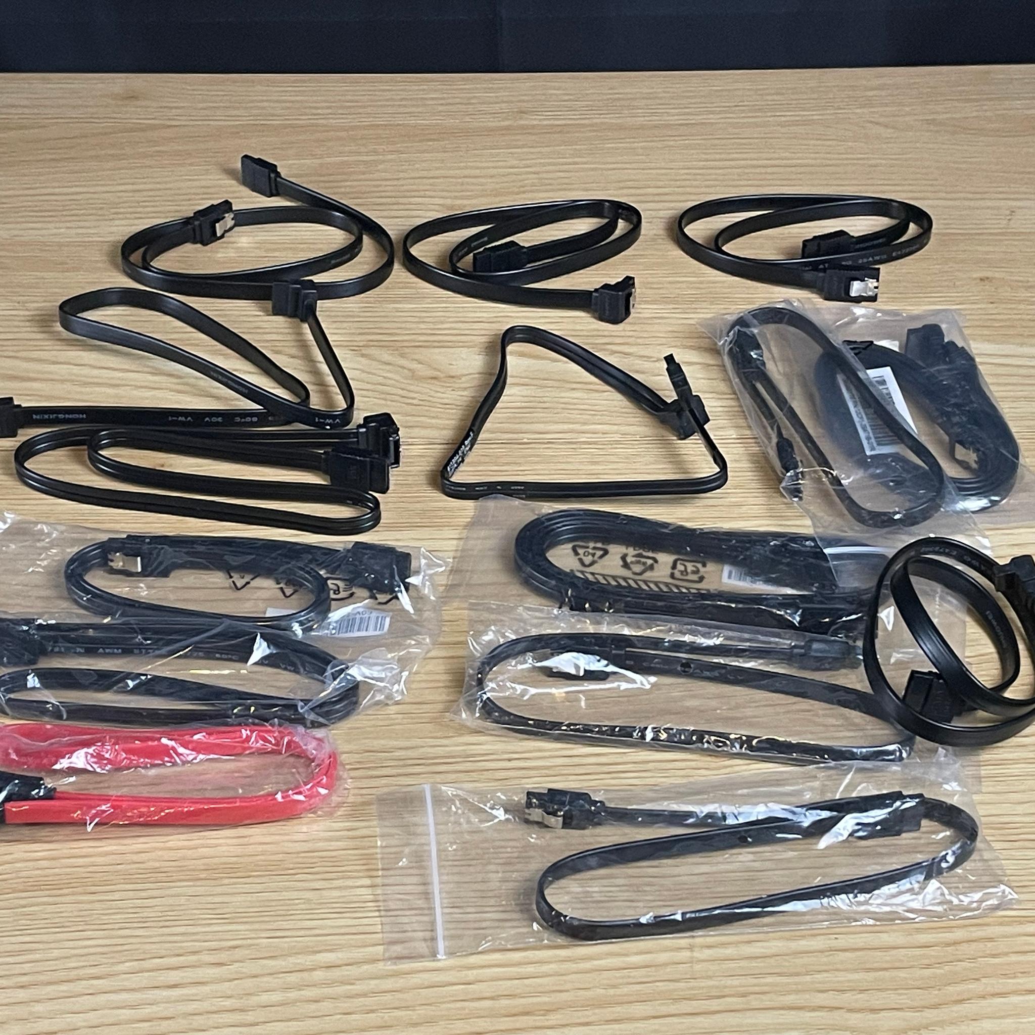 Lot of 17 Mixed SATA Cables