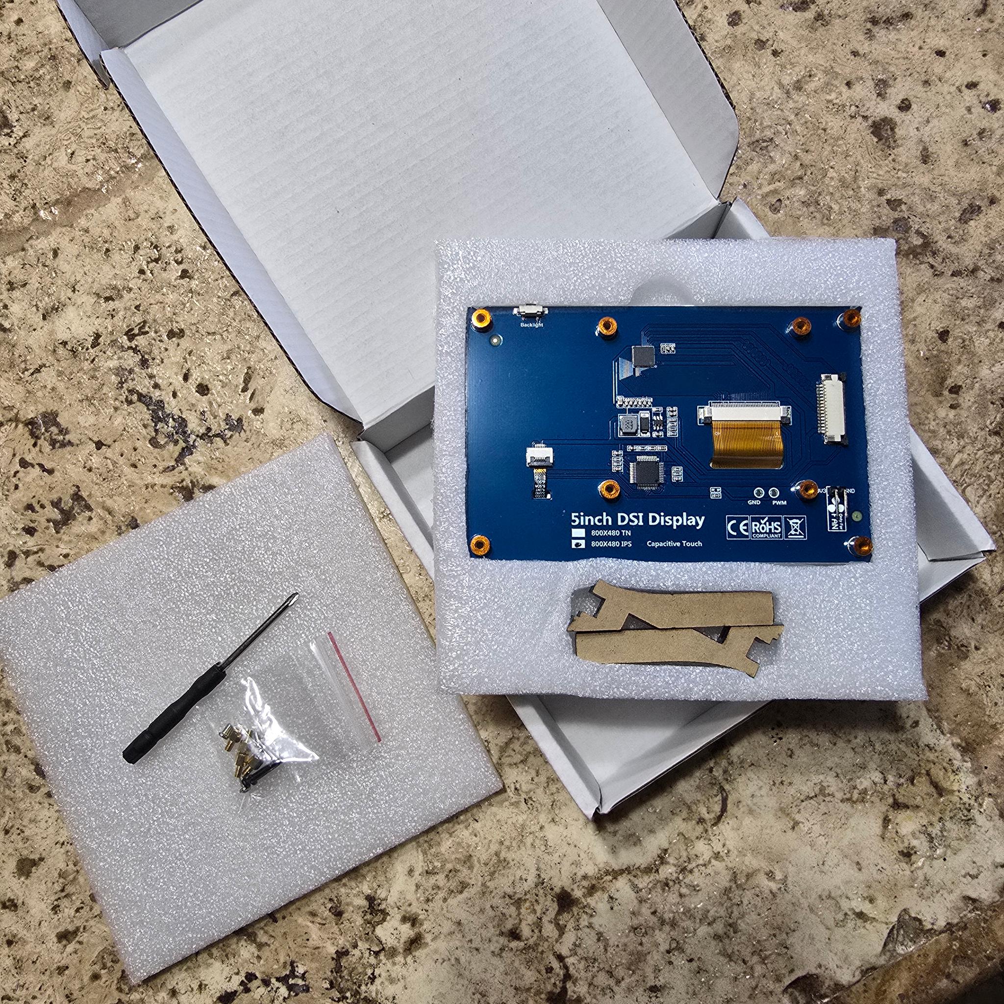 5" Touchscreen Monitor for Raspberry Pi 800x480 IPS DSI LCD Capacitive Touch Plug  Play Pi 5/4/3