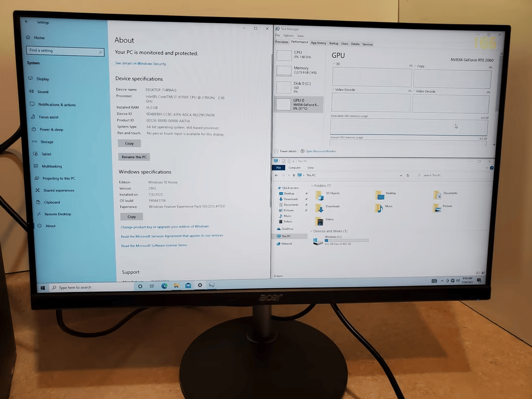 i7-10700F  RTX 2060 Gaming Desktop Computer PC
