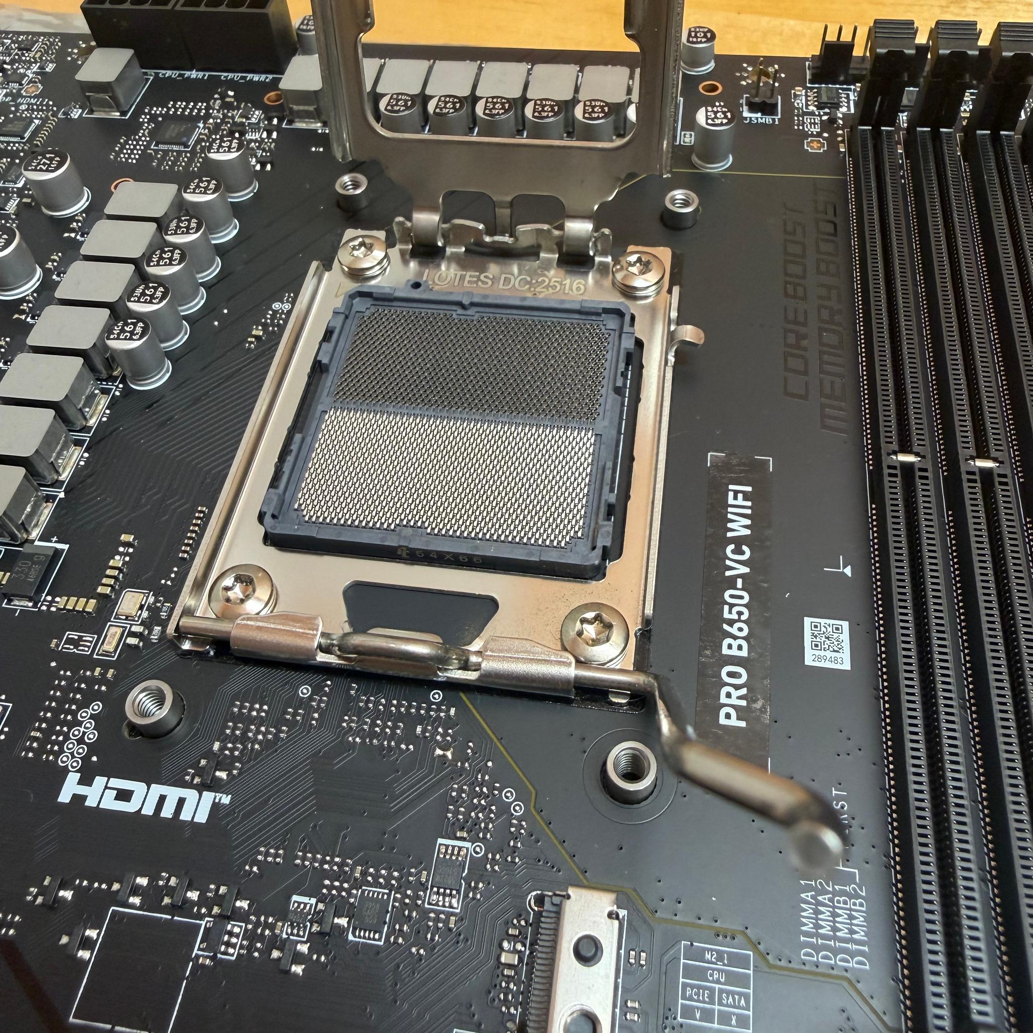 MSI PRO B650-VC WIFI AM5 Motherboard – Damaged Internal USB Header Pins