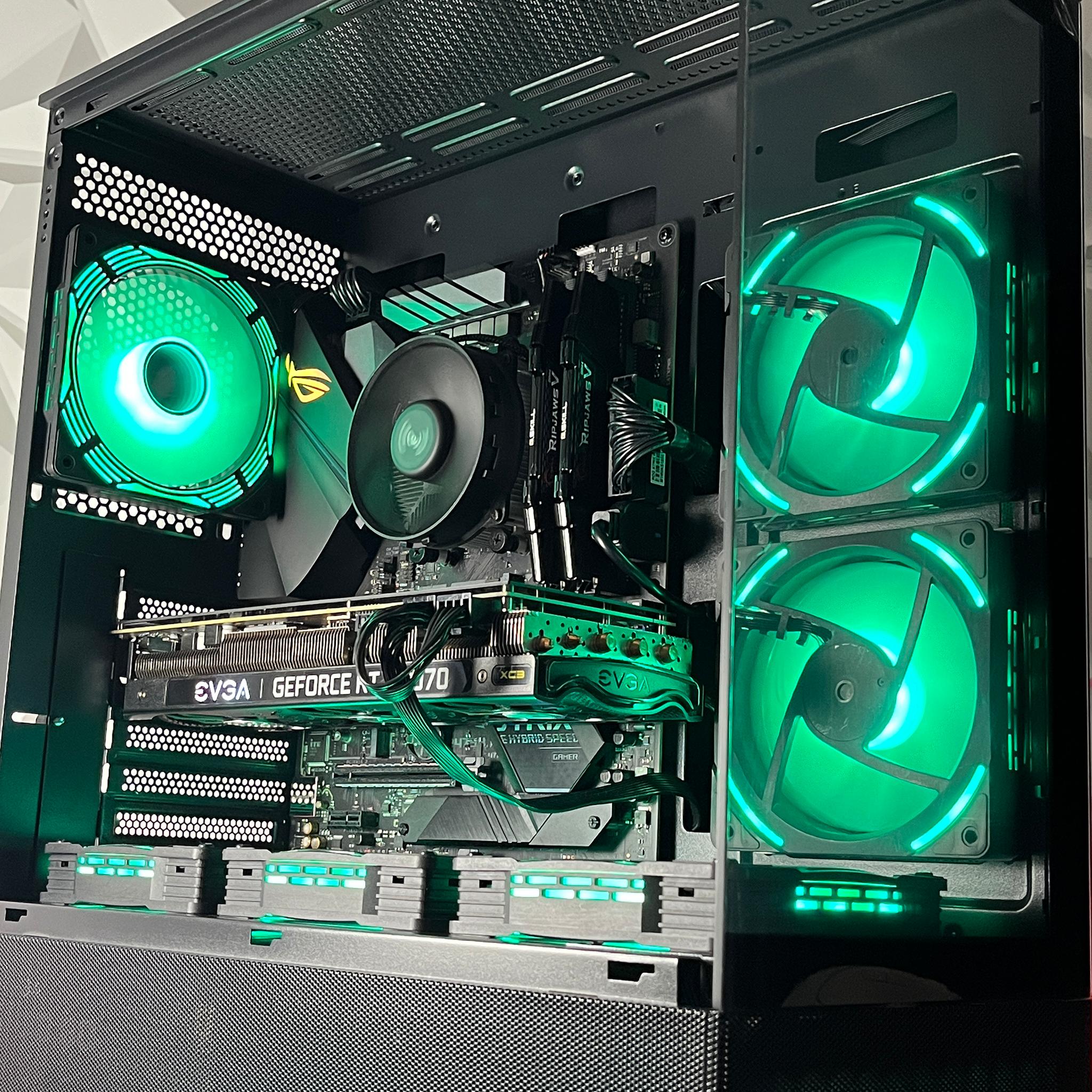 RTX 3070 XC3 8GB, Ryzen 5 5600X, 16GB 3200MHz | Black RGB Gaming Computer/PC