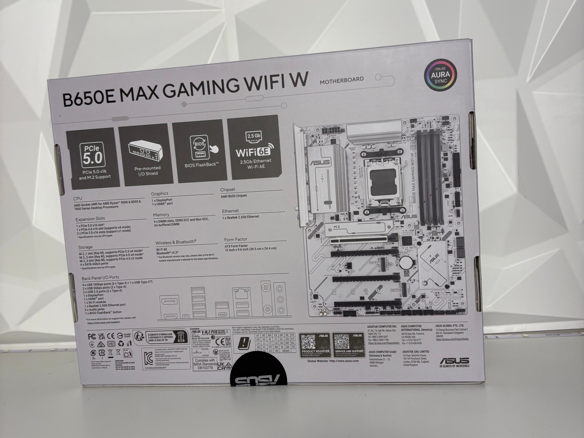 BNIB ASUS B650E Max Gaming Wi-Fi White AM5 Motherboard for Ryzen 7000, 8000 and 9000 Series CPUs