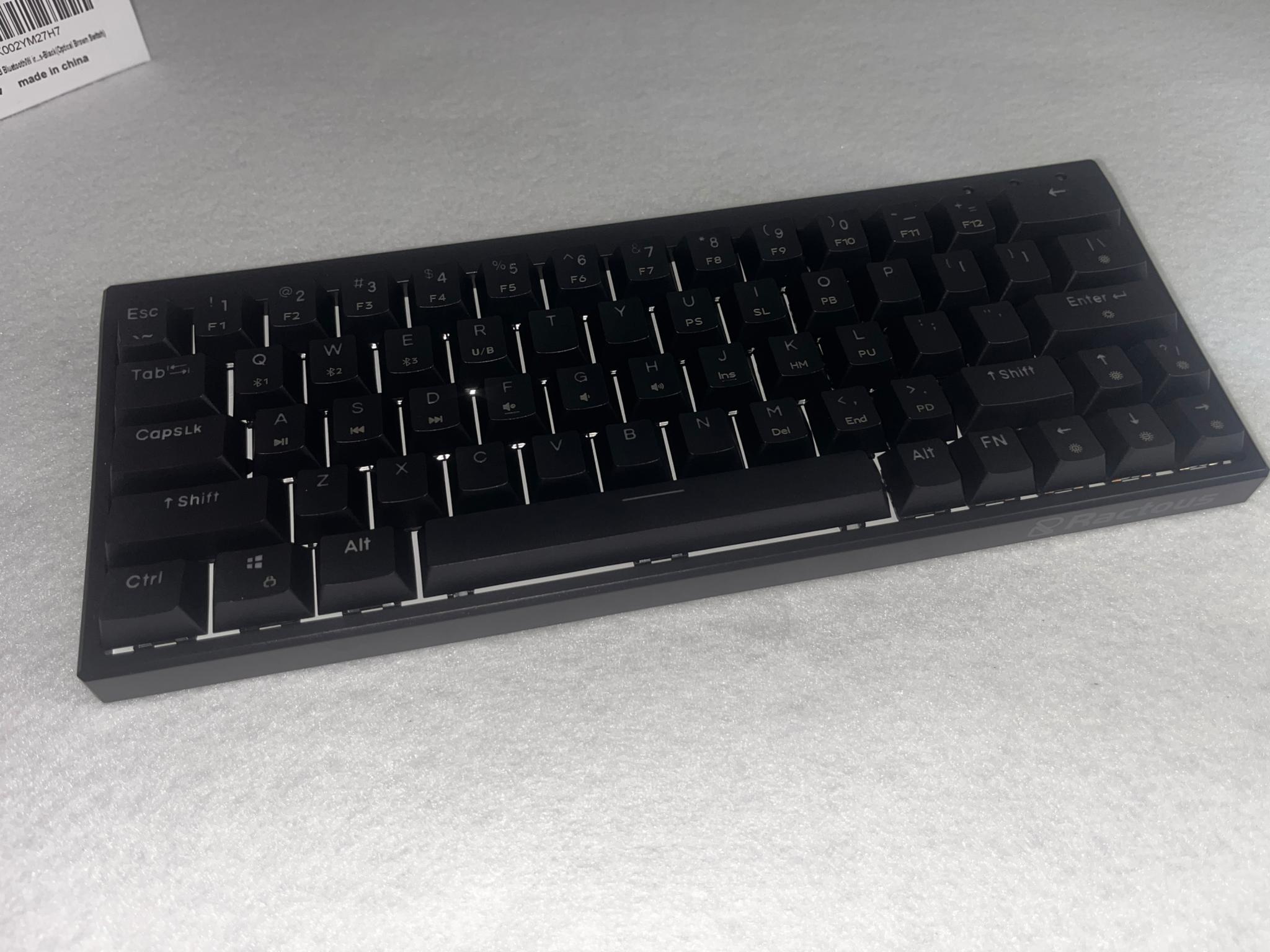 Ractous Design RGB Keyboard  Hot Swappable.  H&J Optical Brown Switches. Bluetooth/Wired.