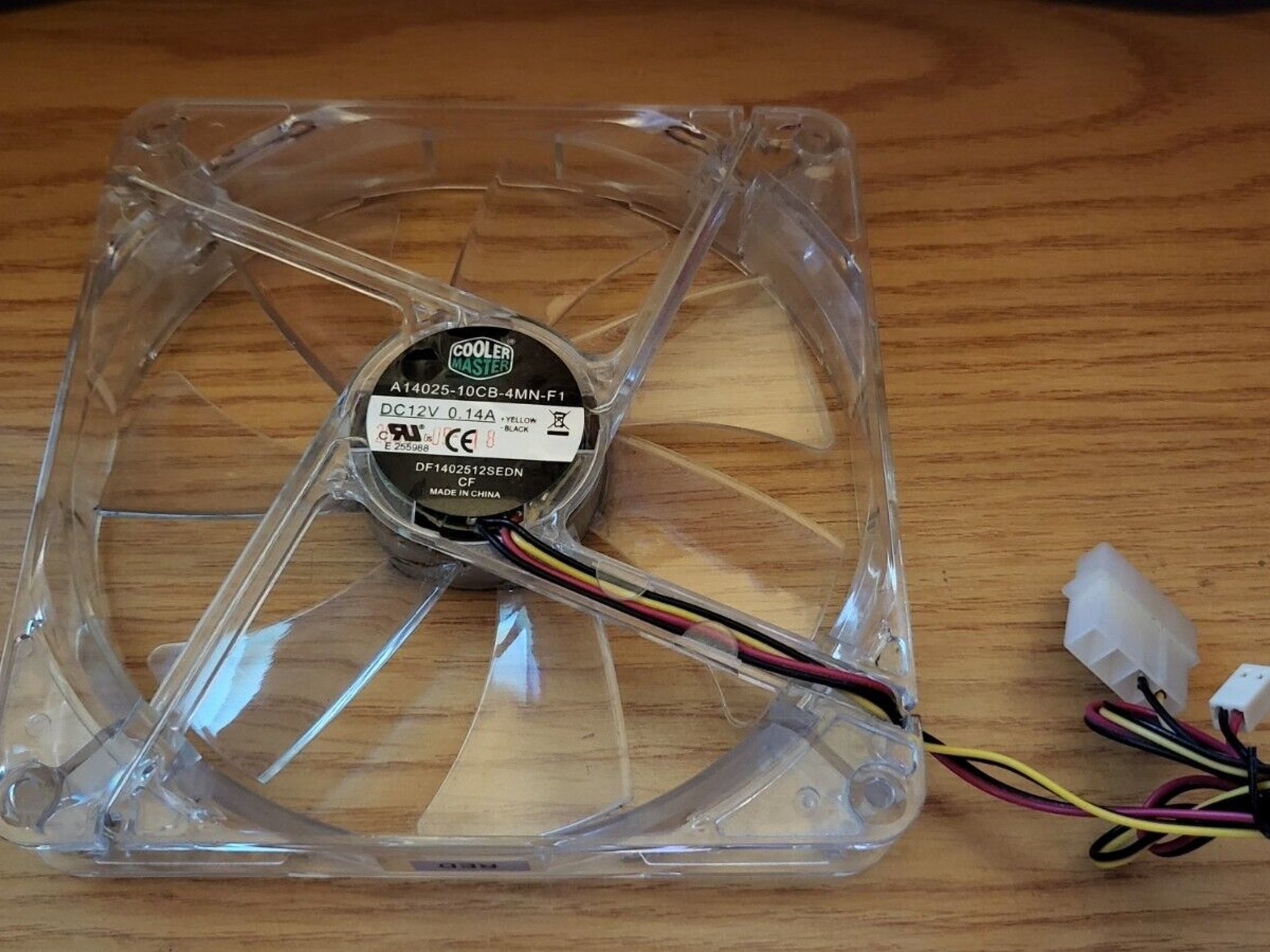 USED Cooler Master 140mm Clear Case Fan