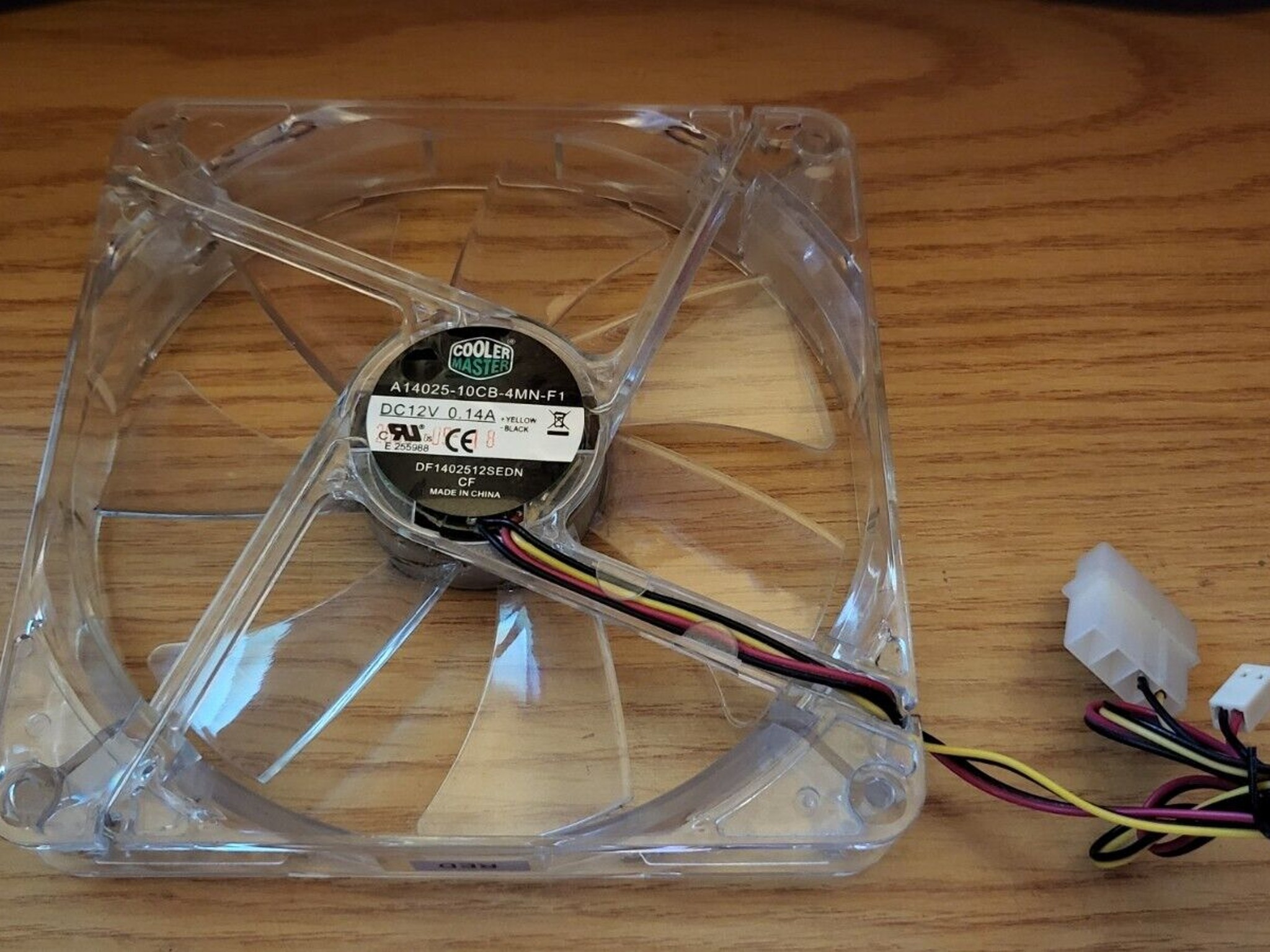 USED Cooler Master 140mm Clear Case Fan