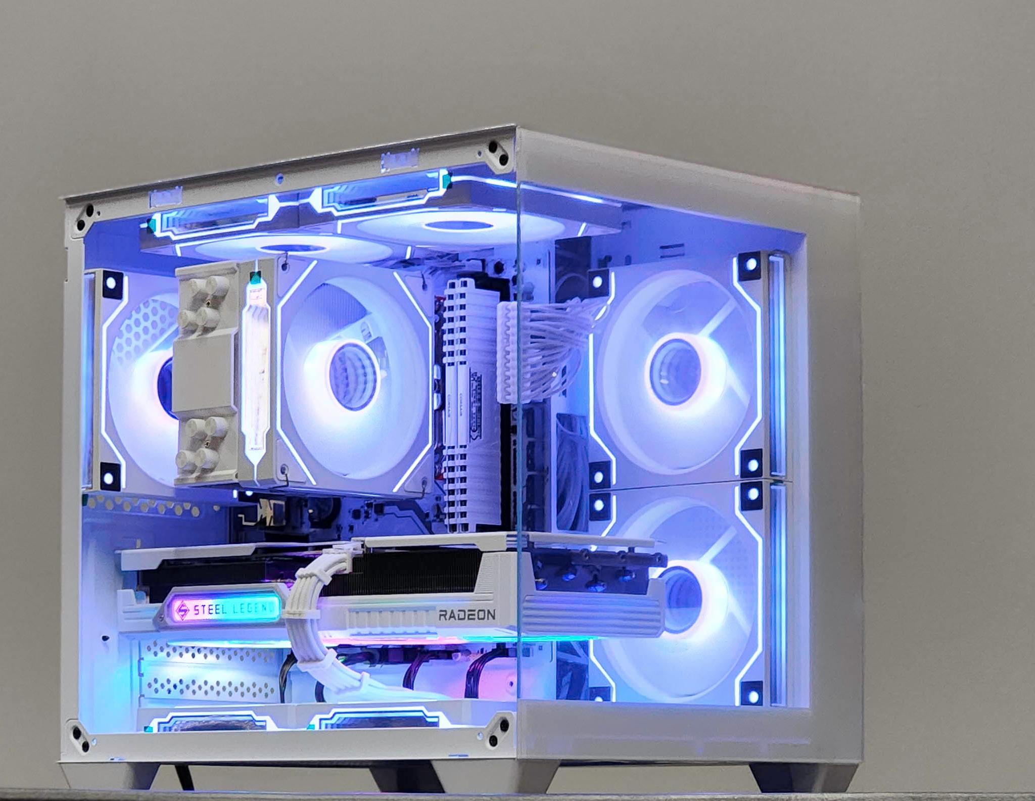 ALL WHITE Custom Gaming PC | Ryzen 5 5500 | RX 9060 XT 8GB | 16GB DDR4 | 1TB SSD | Win 11 Pro