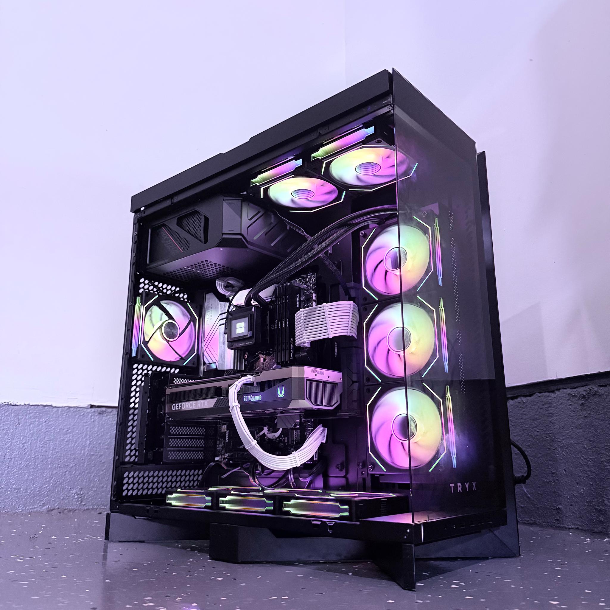 ⚫️"Obsidian Flux"🌈| 4K Gaming + AI Workstation | RTX 5080 | i9 12900K | 64 DDR5 | 10TB Storage
