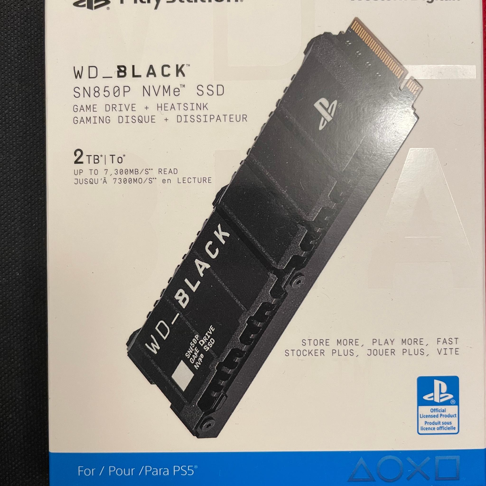 Playstation WD_BLACK SN850P NVMe SSD 2TB with heatsink