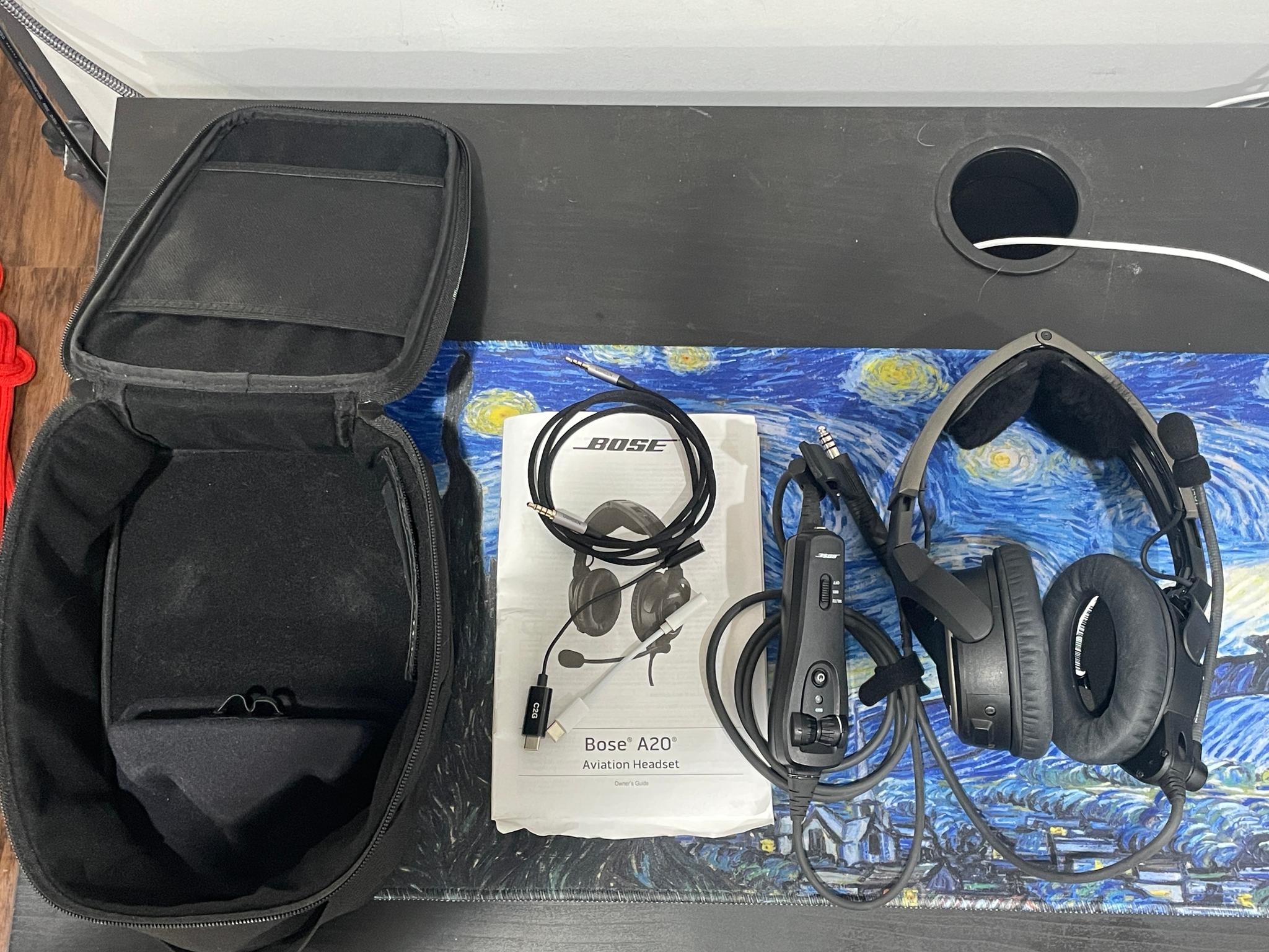 Bose A20 Aviation Headset with Single Plug
