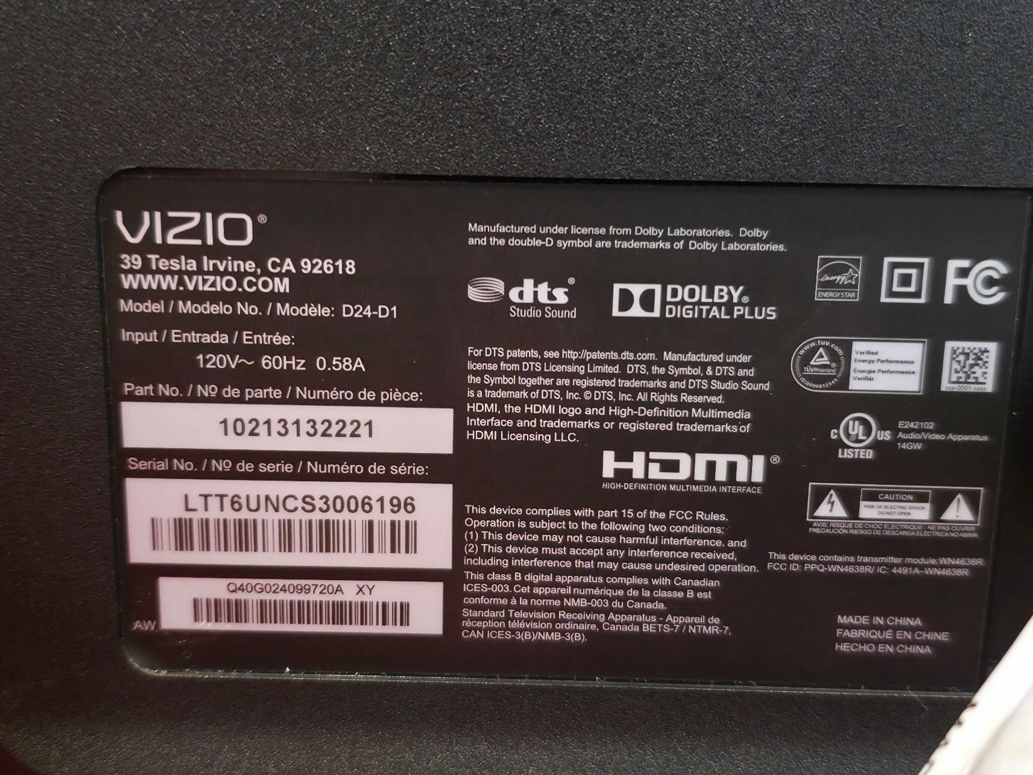 Vizio D-Series 24in Smart TV