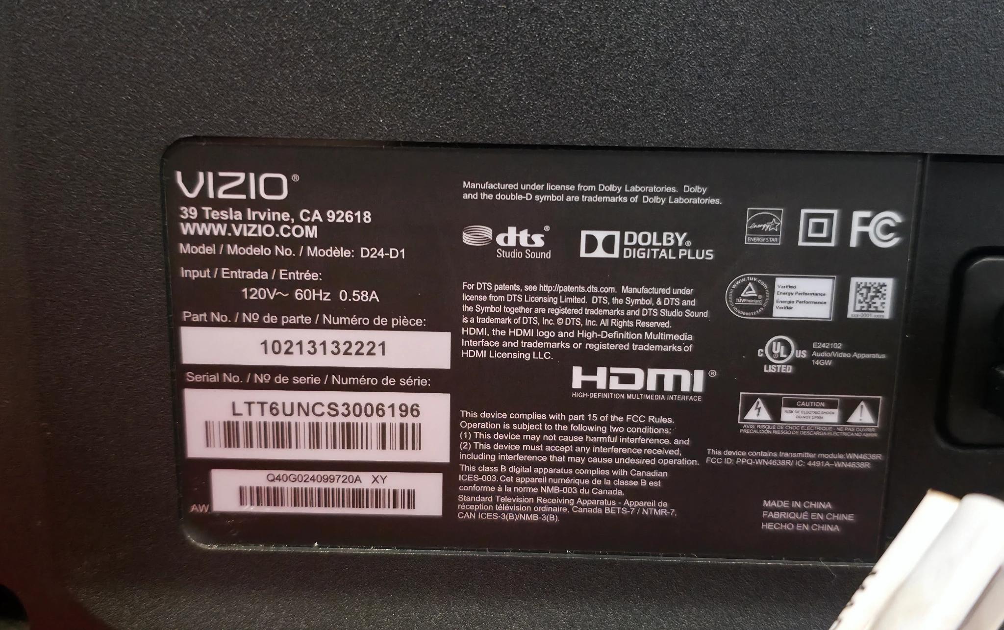 Vizio D-Series 24in Smart TV
