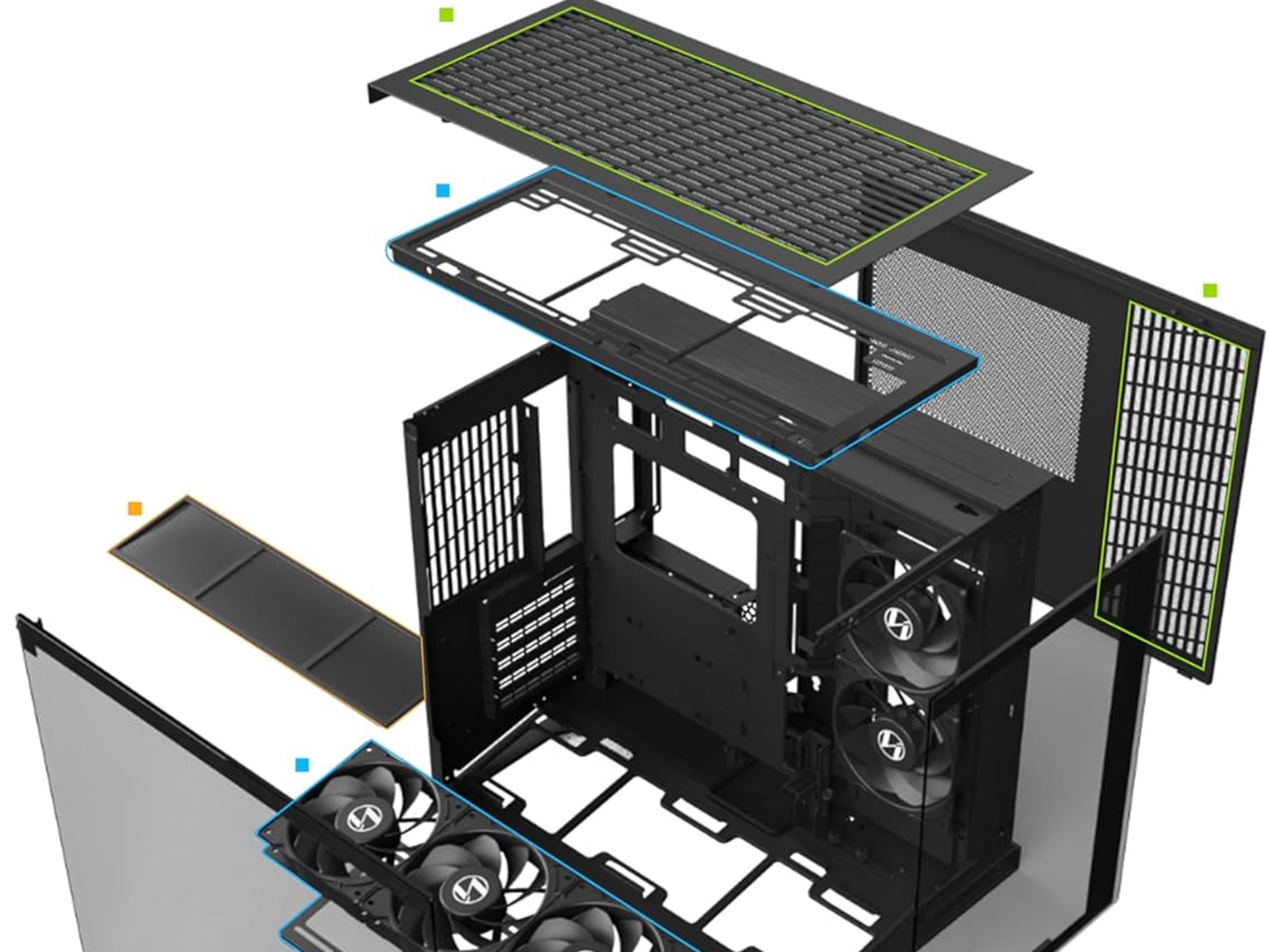 Lian Li O11D MINI V2 Flow-ATX Mid-Tower PC Case-Black-O11DMIV2FX